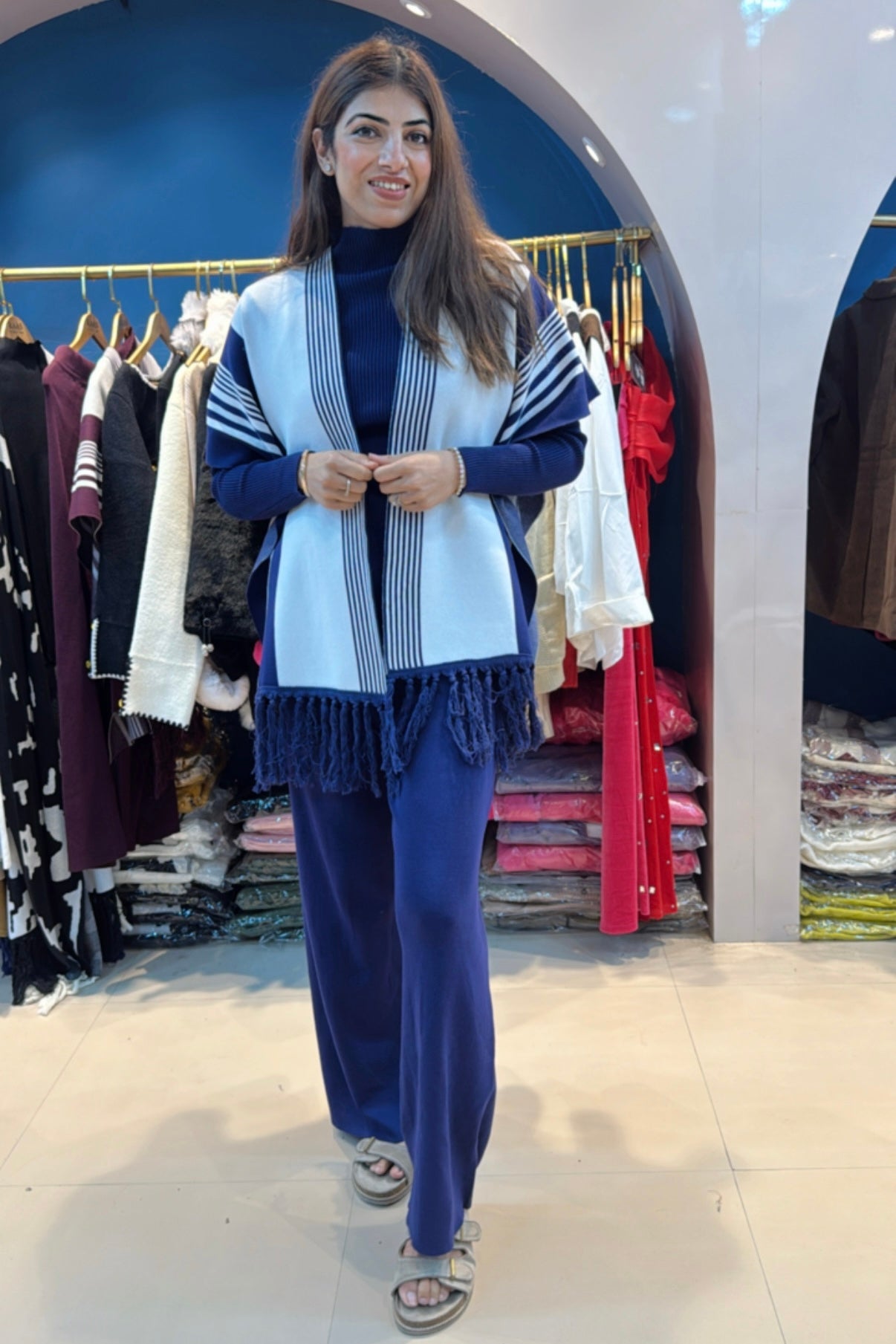 3pc Woolen Co-ord Set With Stole