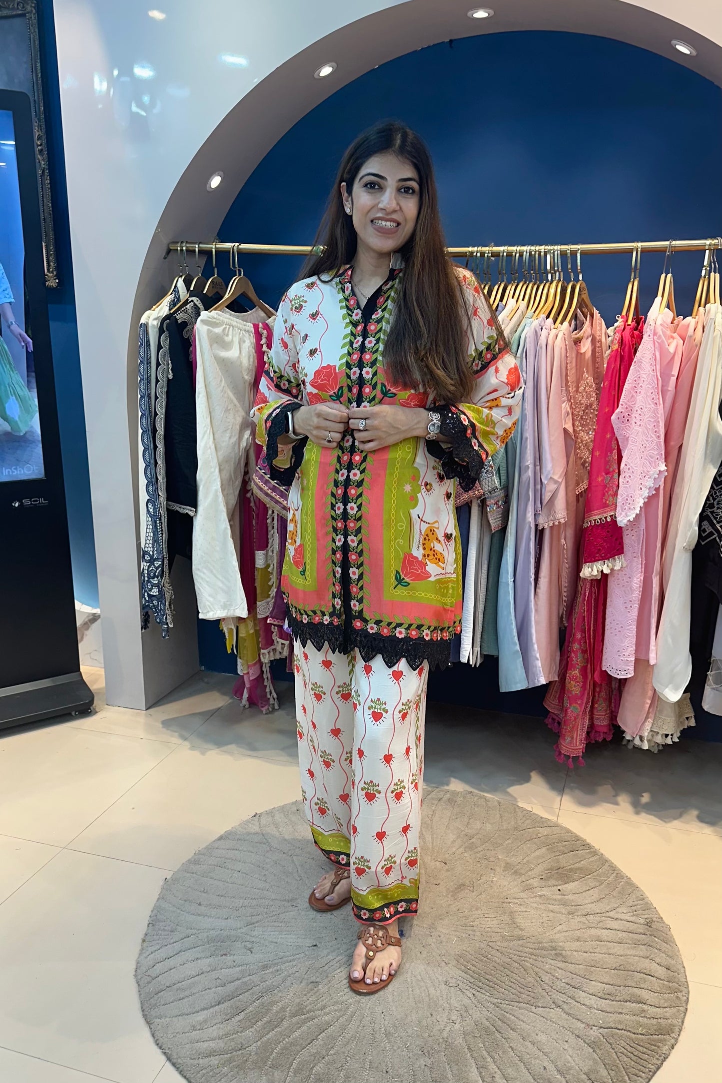 3pc Muslin Cotton Printed Co-ord Set With Inner