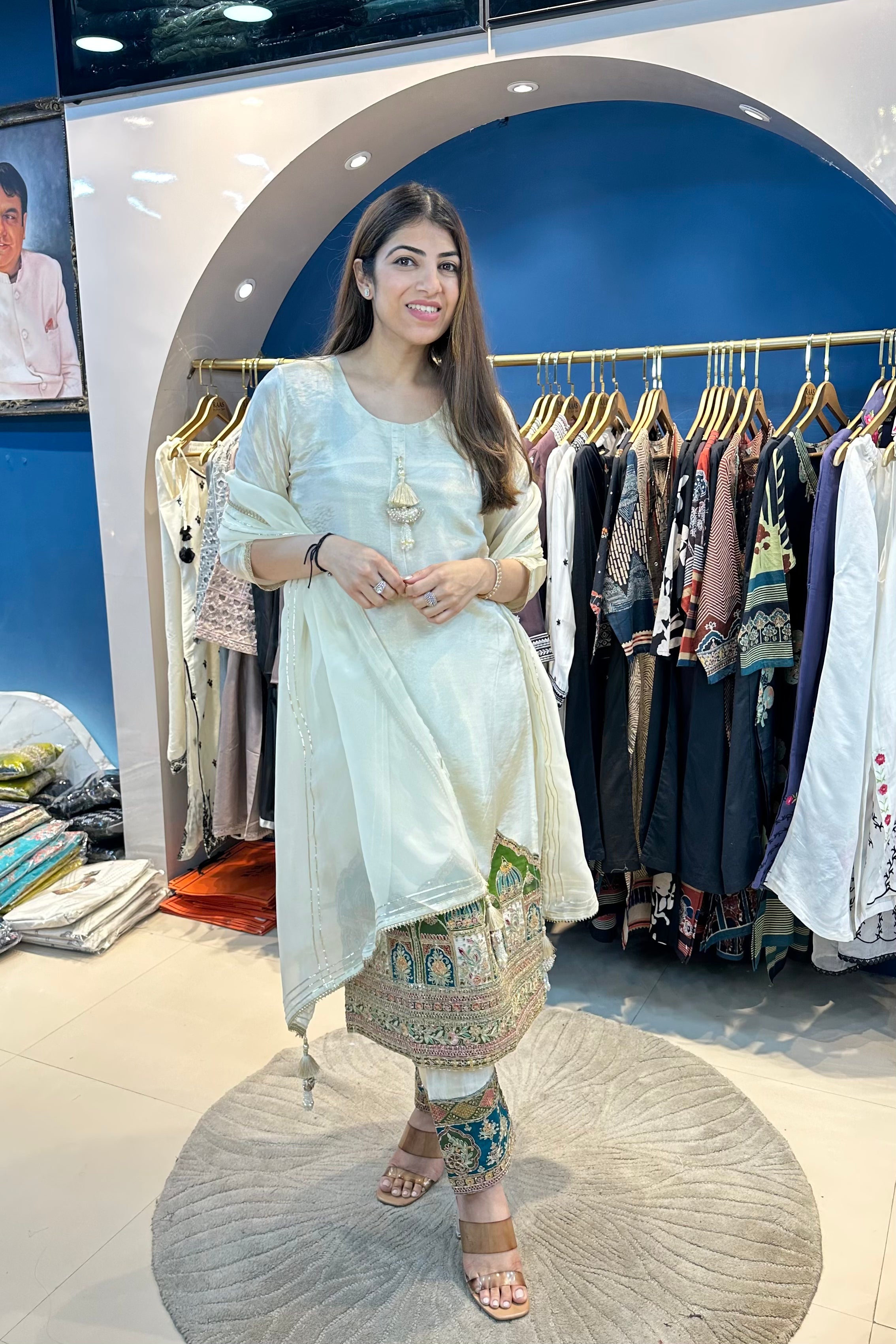 3pc Premium Silk Pakistani Suit With Organza Dupatta
