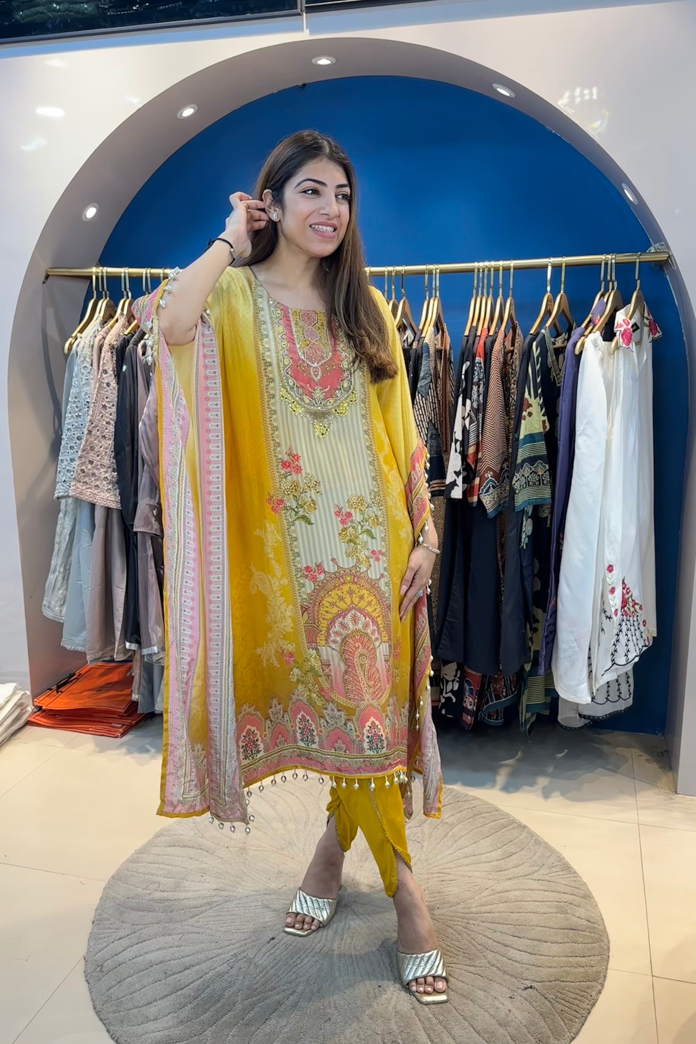2pc Partywear Kaftan Set With Tulip Pant