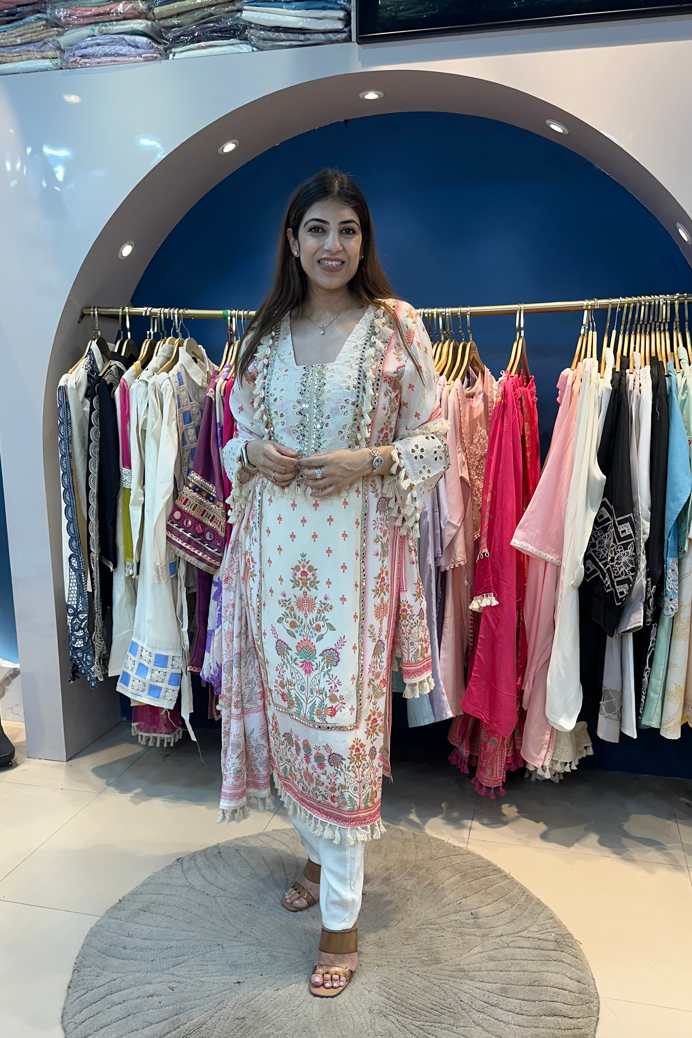 3pc Cotton-Muslin Printed Suit With Printed Dupatta