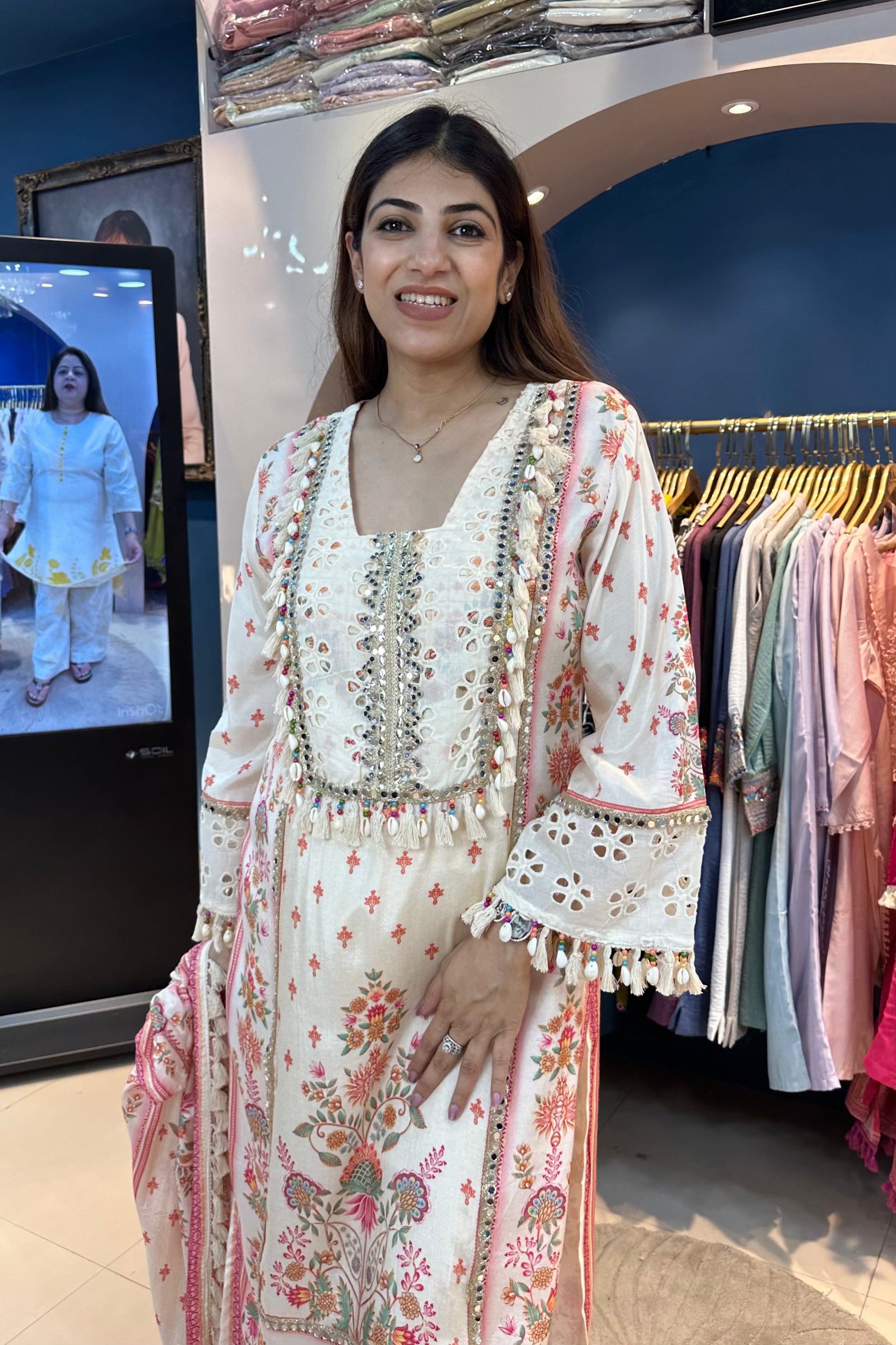 3pc Cotton-Muslin Printed Suit With Printed Dupatta