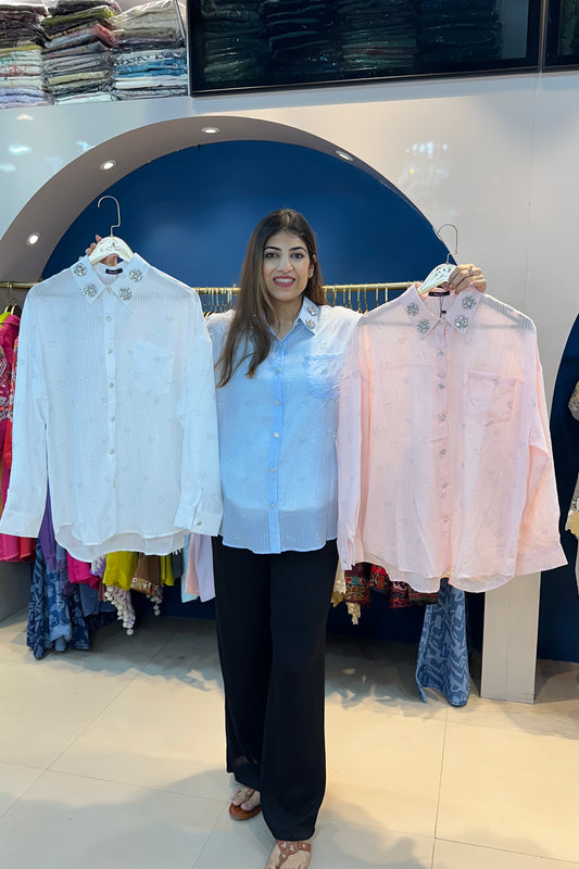Imported Fabric Embroidered Shirt(Only Shirt)
