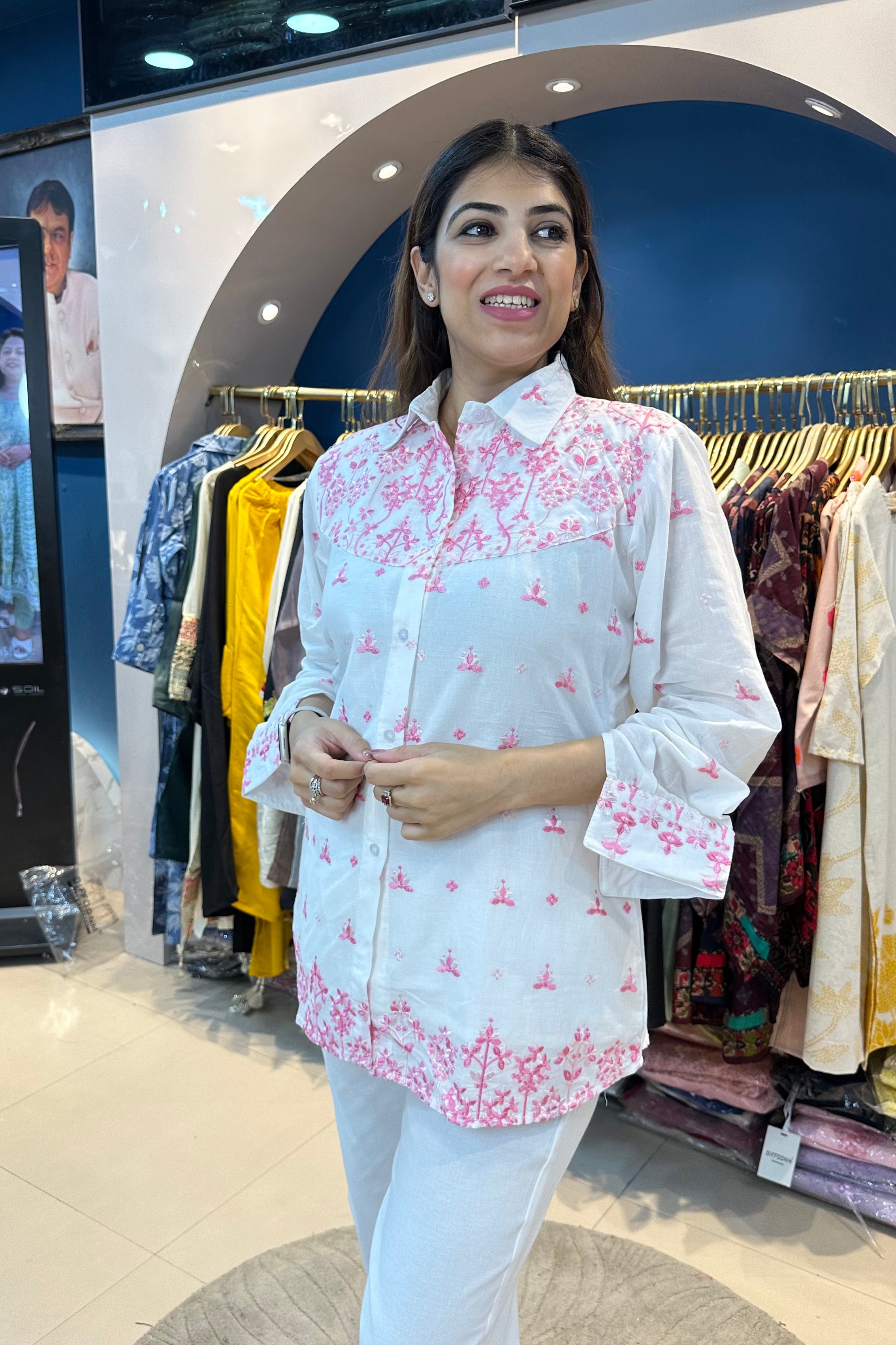 2pc Cotton Embroidered Co-ord Set