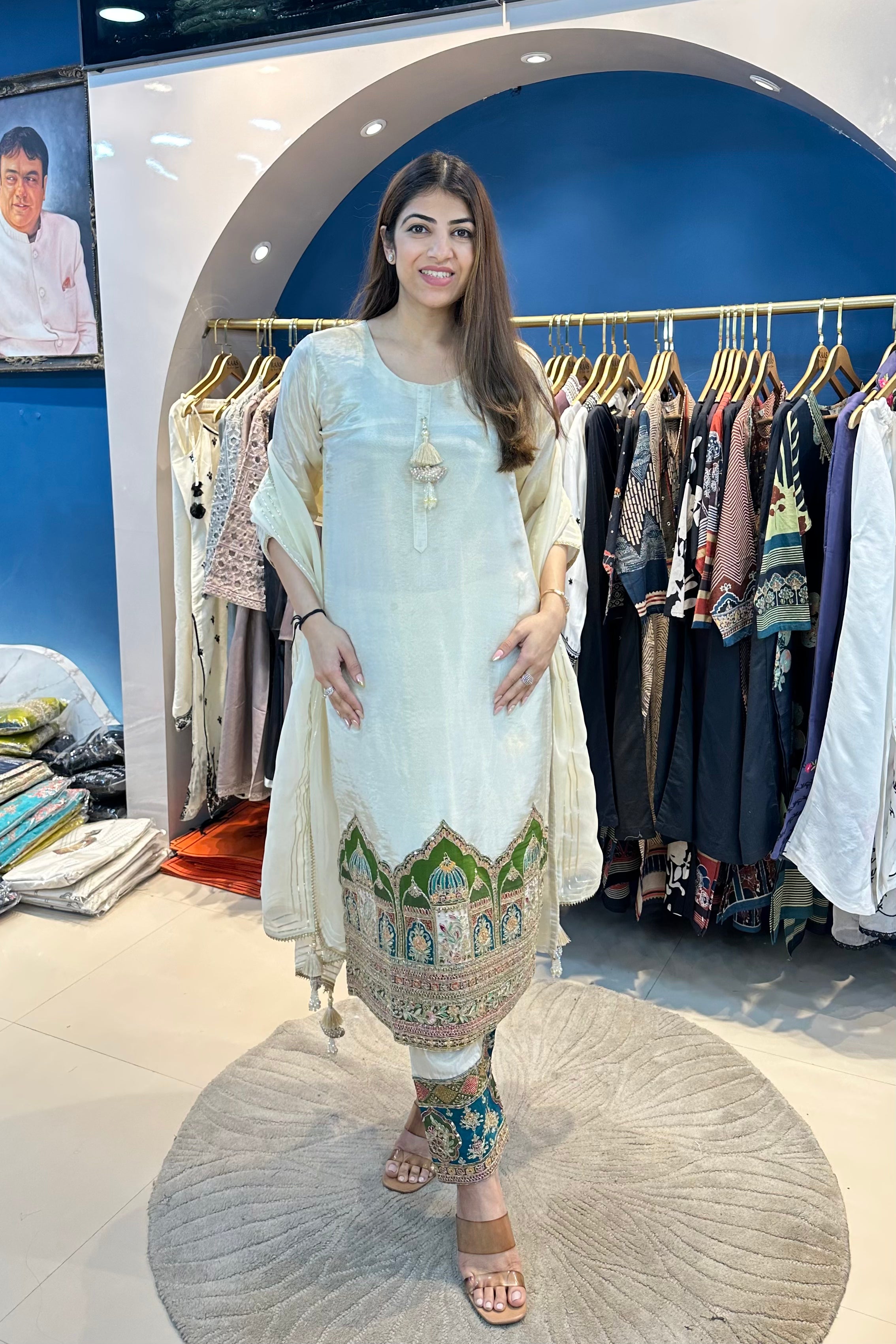 3pc Premium Silk Pakistani Suit With Organza Dupatta