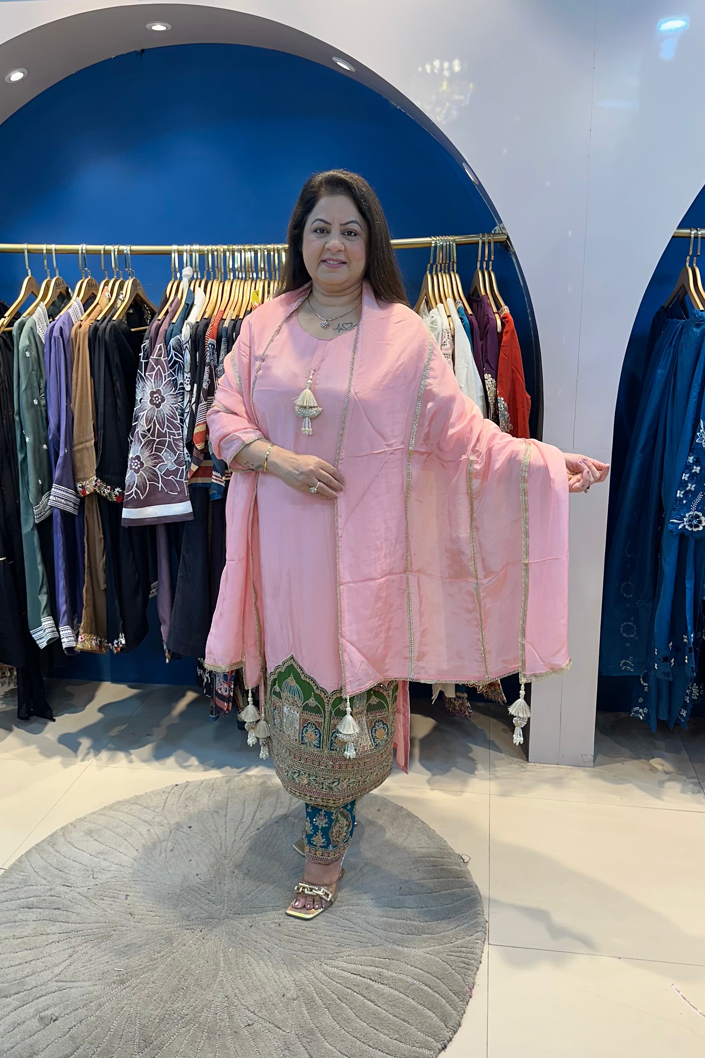 3pc Premium Silk Pakistani Suit With Organza Dupatta
