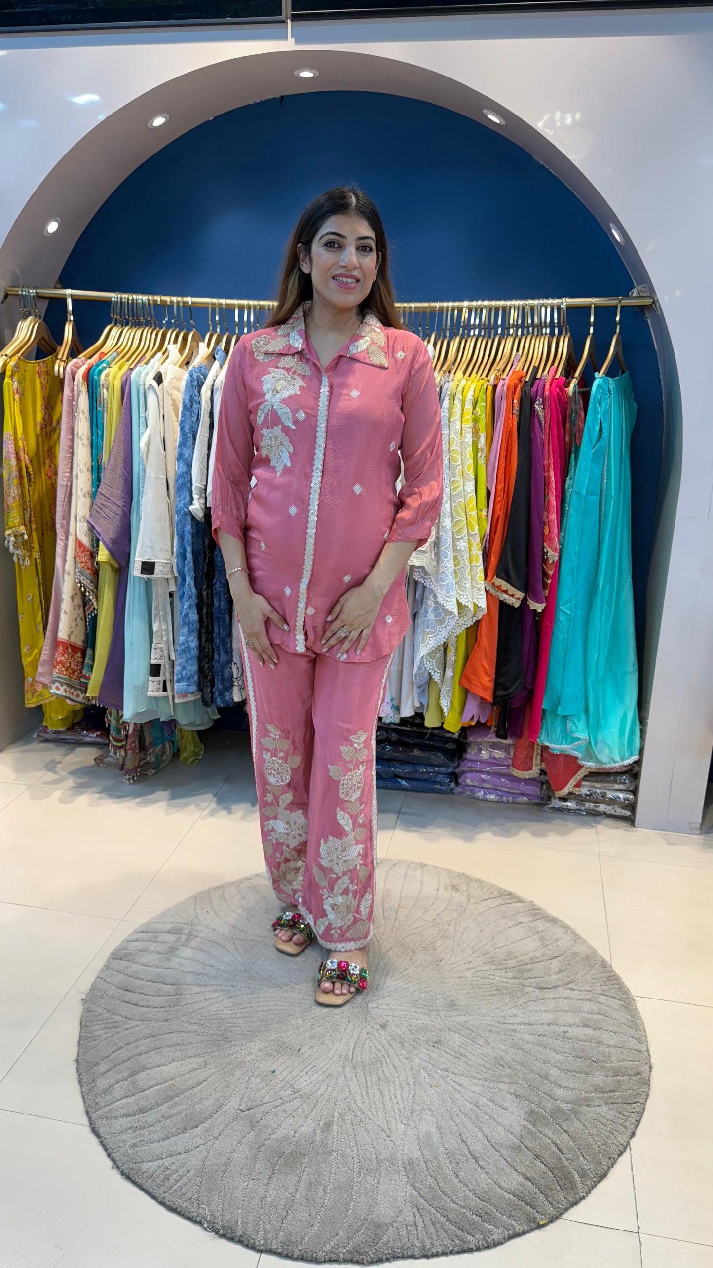 Chinon 2 pc co-ord set with embroidery and handwork