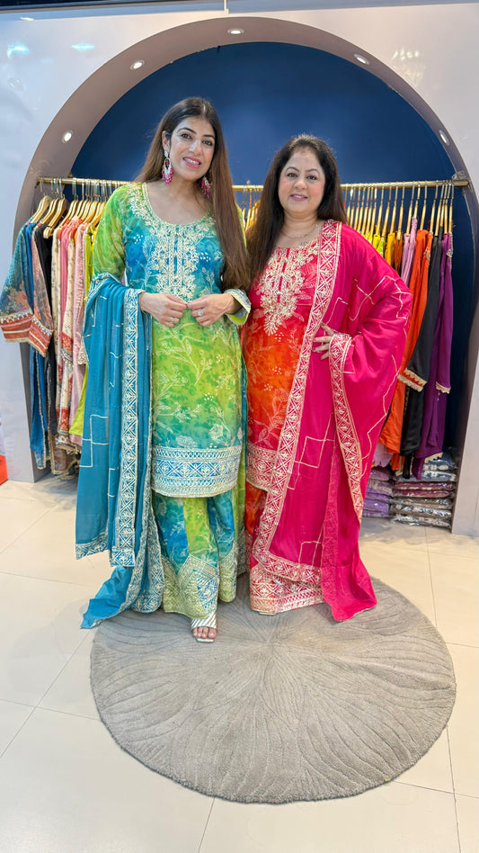 Partywear 3 pc gota sharara set Free size