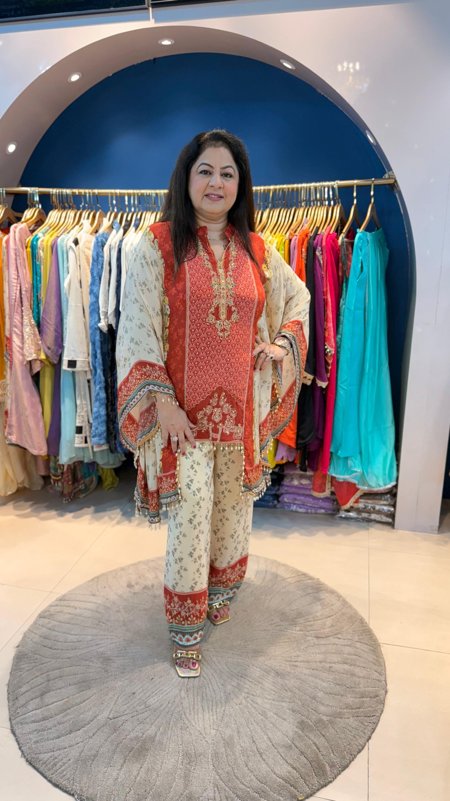 Digital crepe 2 pc kaftan set