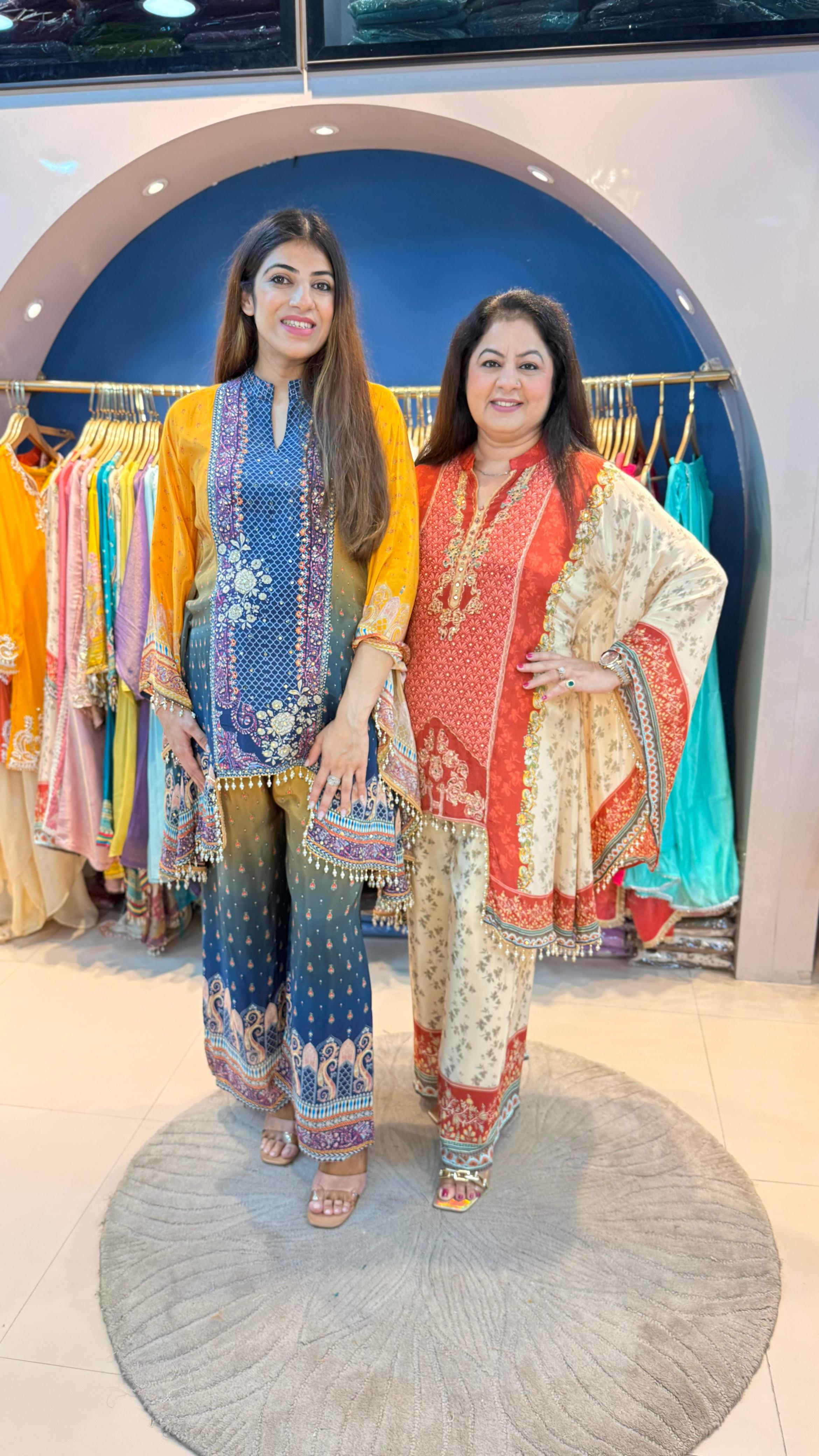 Digital crepe 2 pc kaftan set