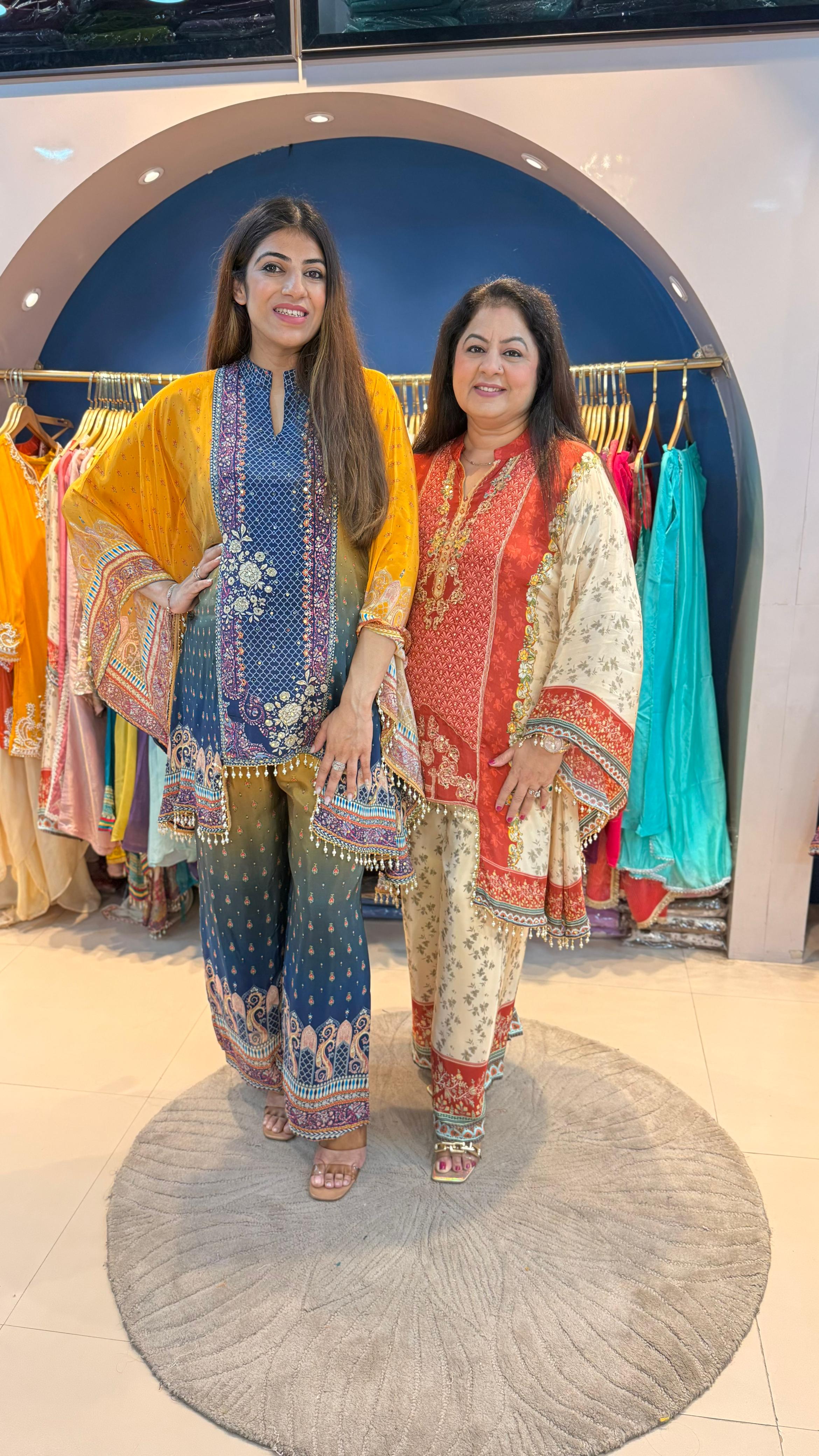 Digital crepe 2 pc kaftan set
