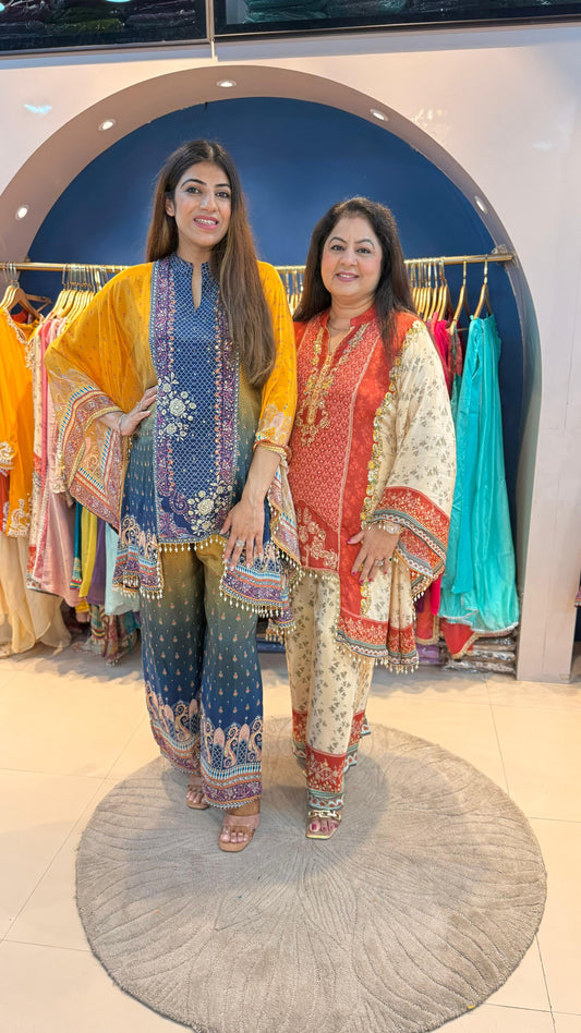 Digital crepe 2 pc kaftan set