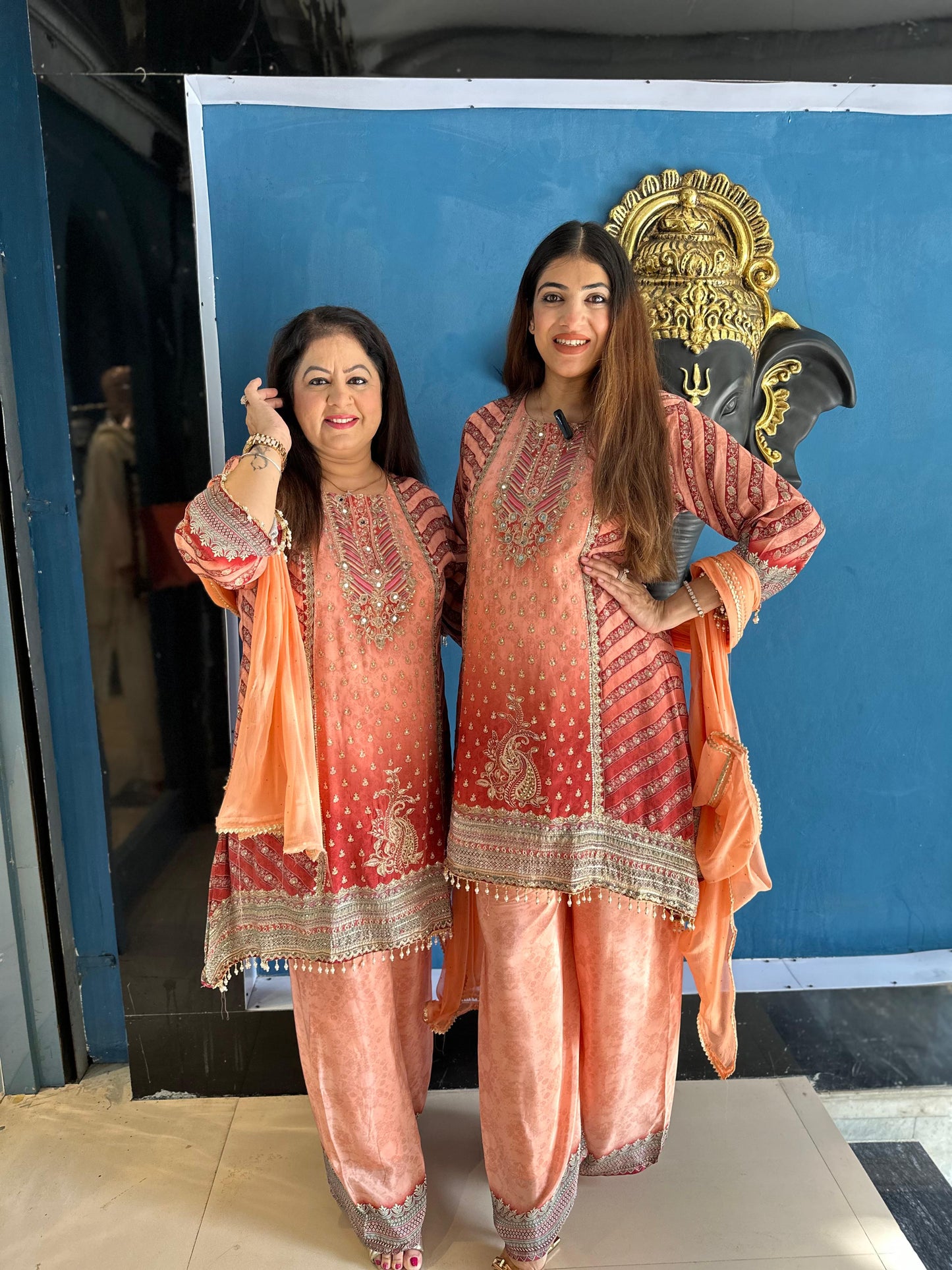 Digital crepe 3 pc suit with dupatta