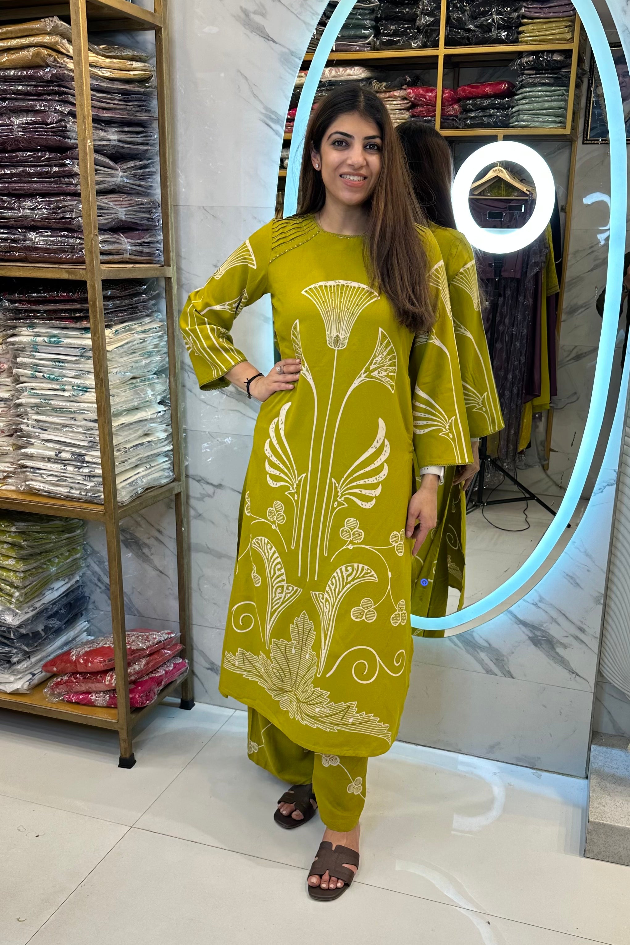 2pc Cotton-Rayon Co-ord Set Paired With Plazzo Pants