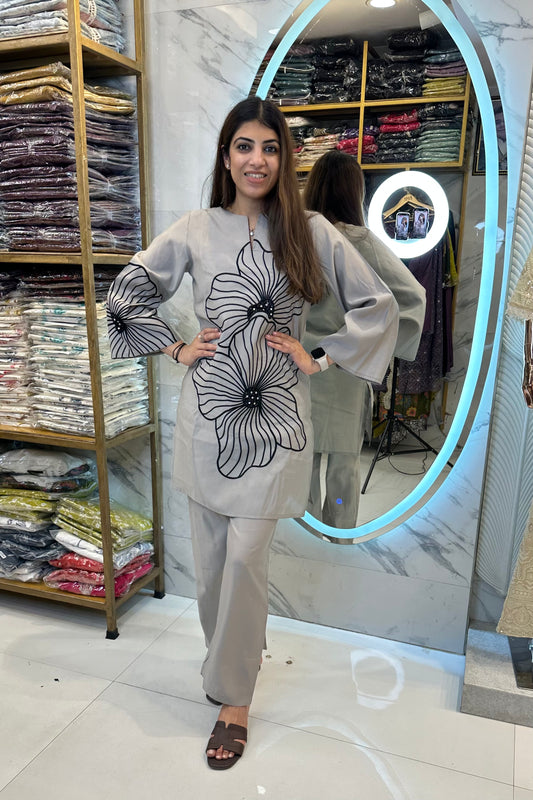 2pc Cotton-Muslin Flower Co-ord Set