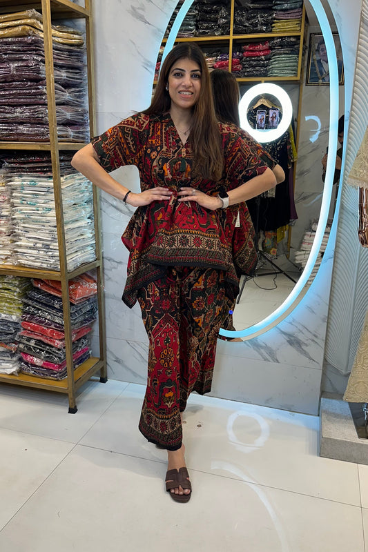 2pc Cotton-Rayon Printed Co-ord Set
