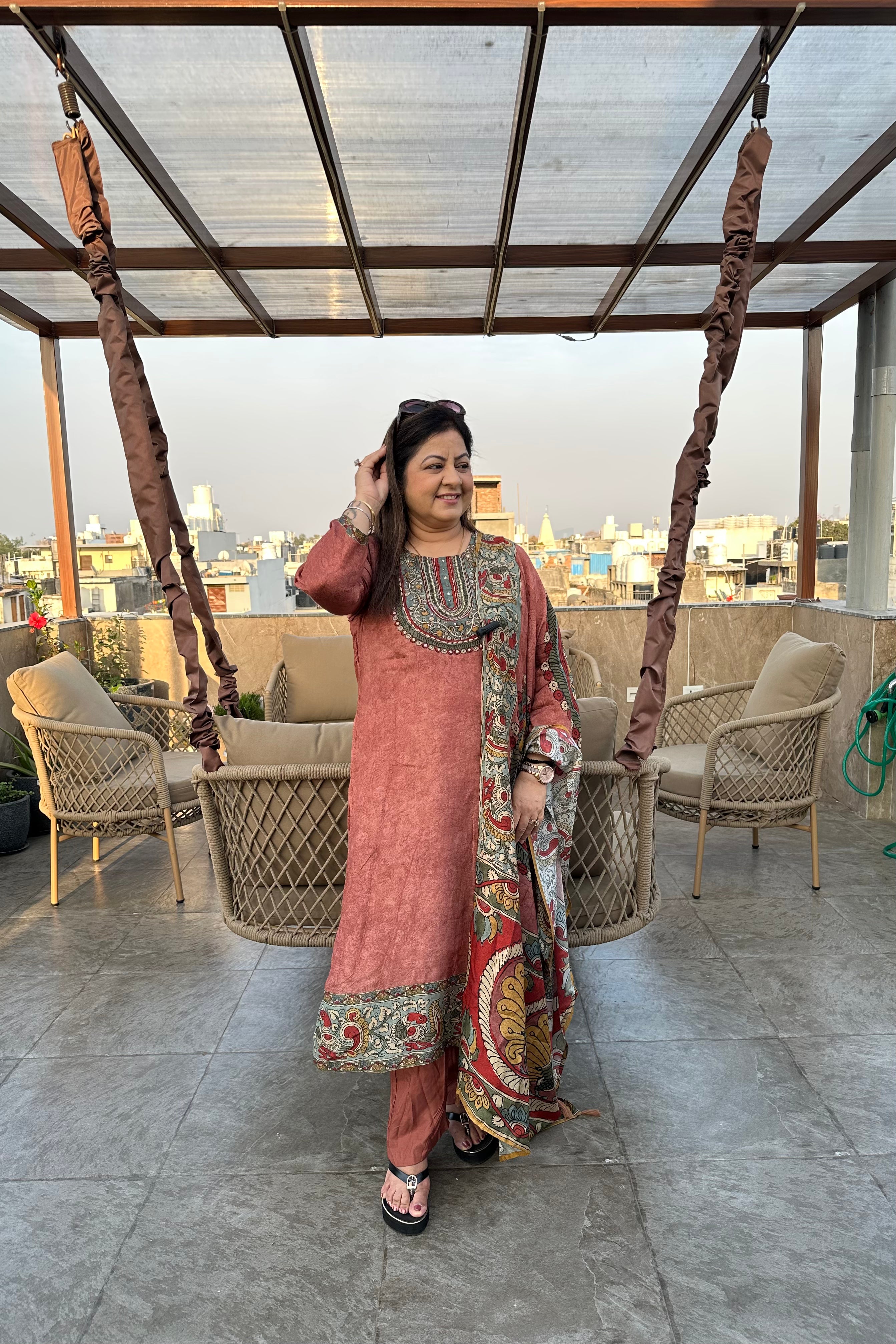3pc Cotton Muslin Pakistani Suit With Printed Dupatta