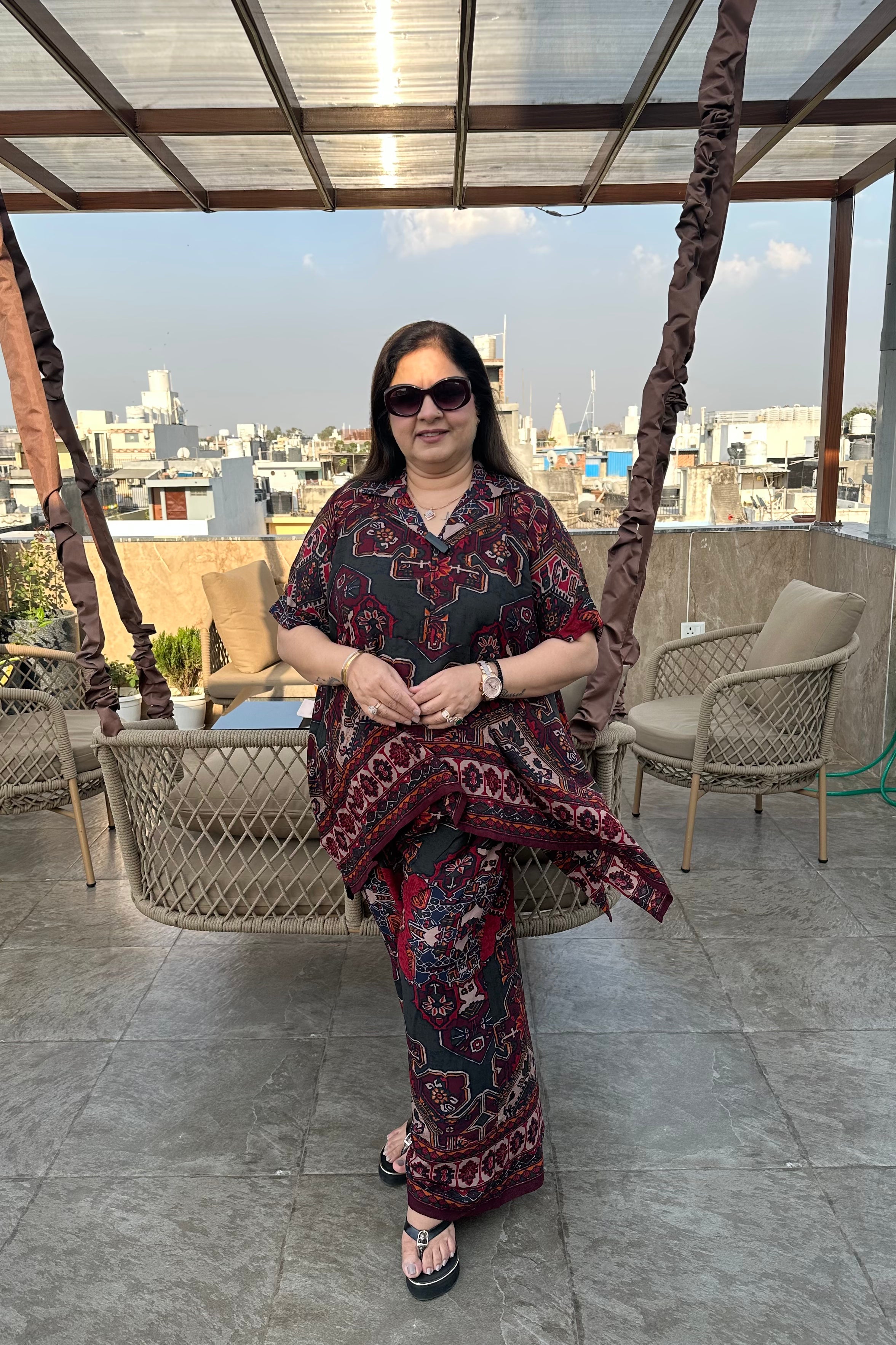 2pc Cotton-Rayon Printed Co-ord Set
