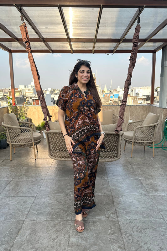 2pc Cotton-Rayon Printed Co-ord Set