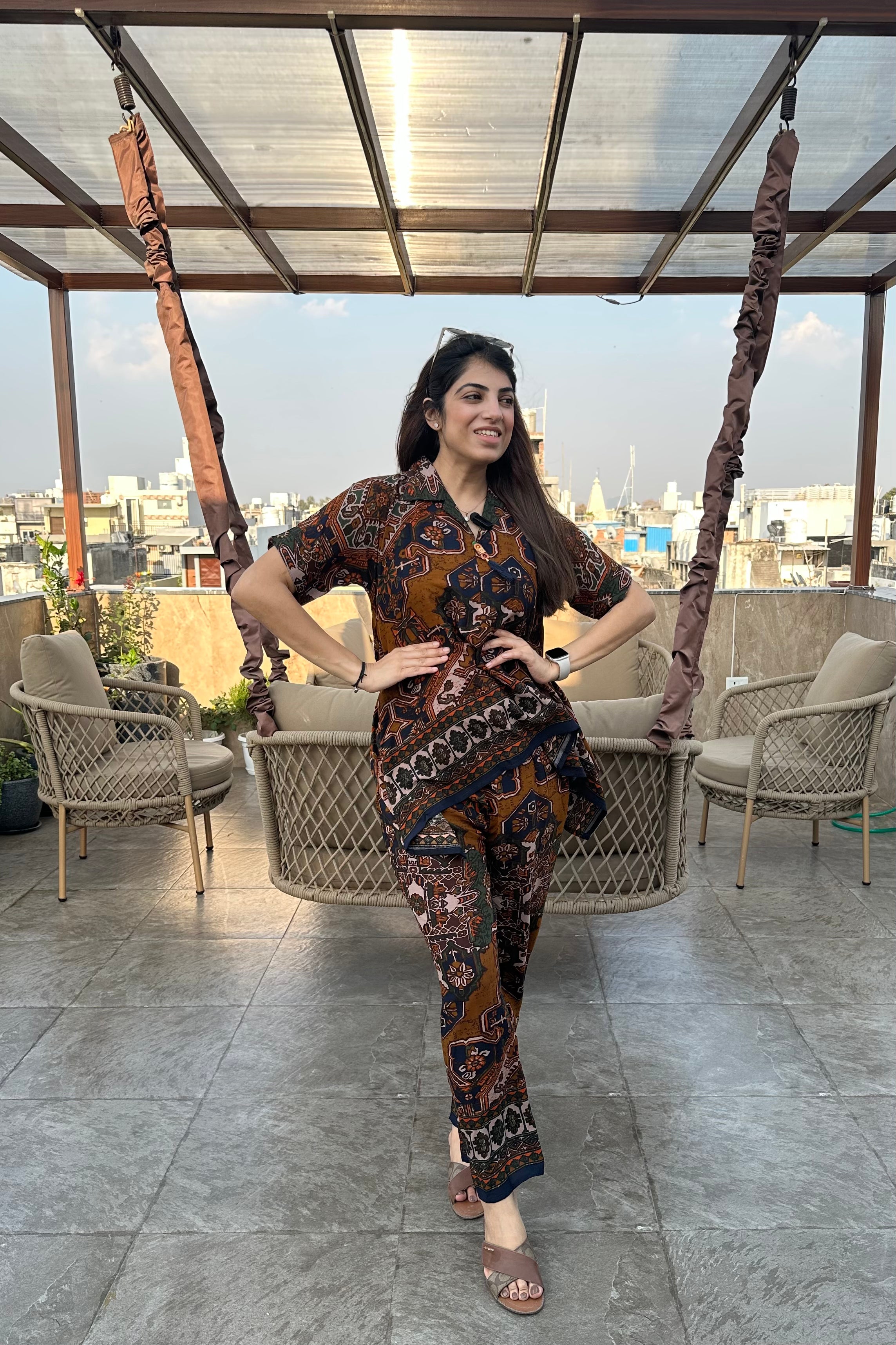 2pc Cotton-Rayon Printed Co-ord Set
