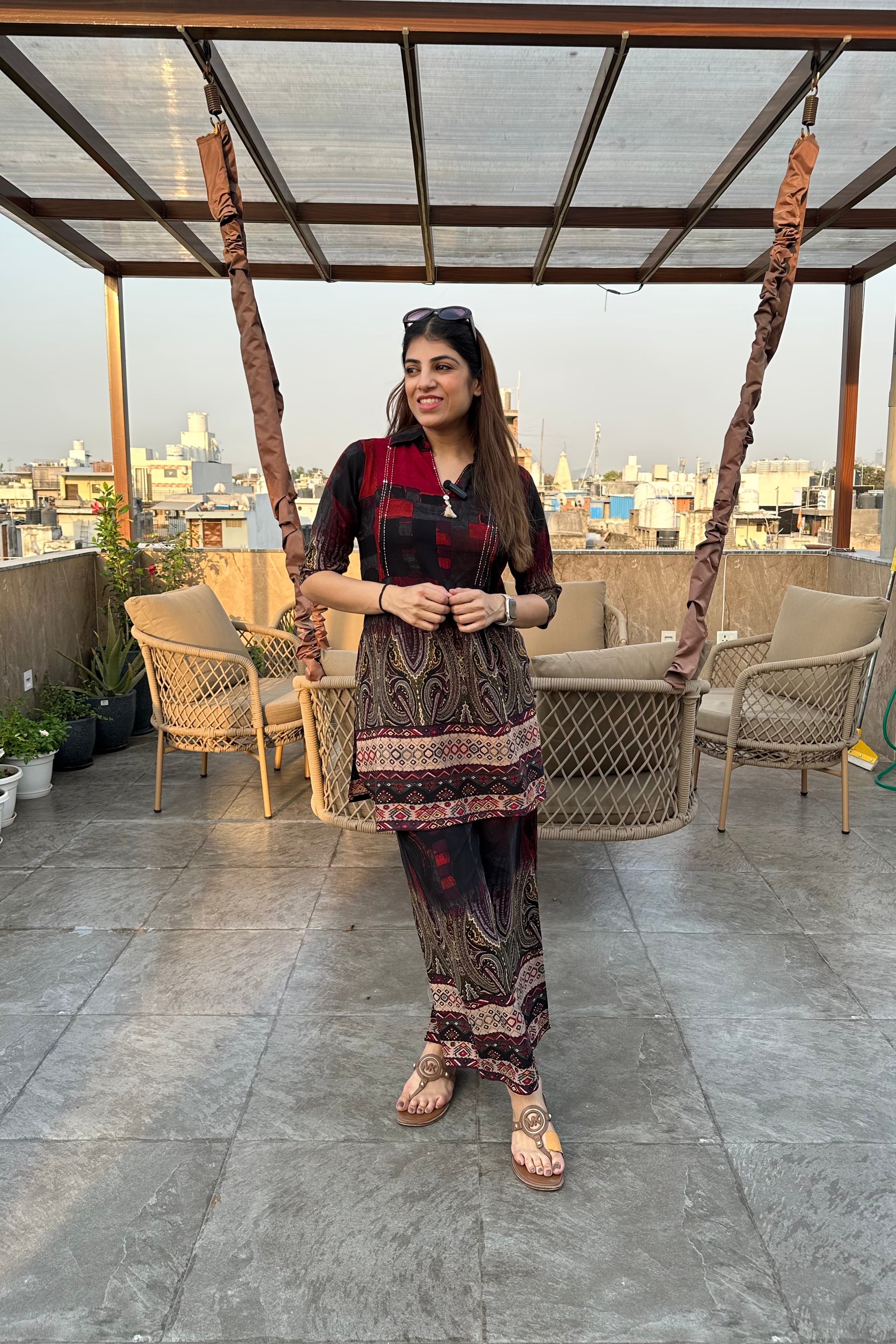 2pc Cotton-Rayon Printed Co-ord Set