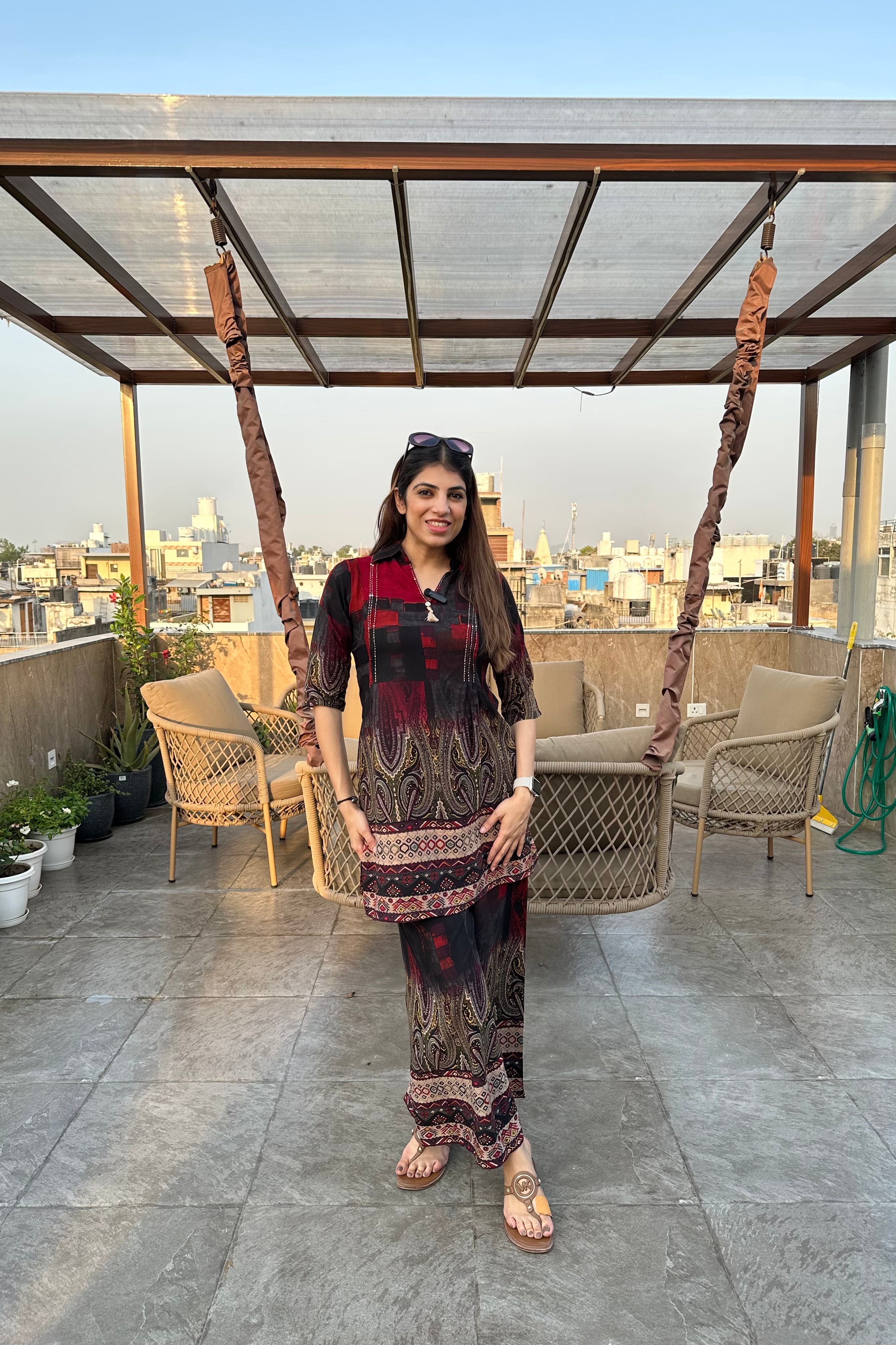2pc Cotton-Rayon Printed Co-ord Set