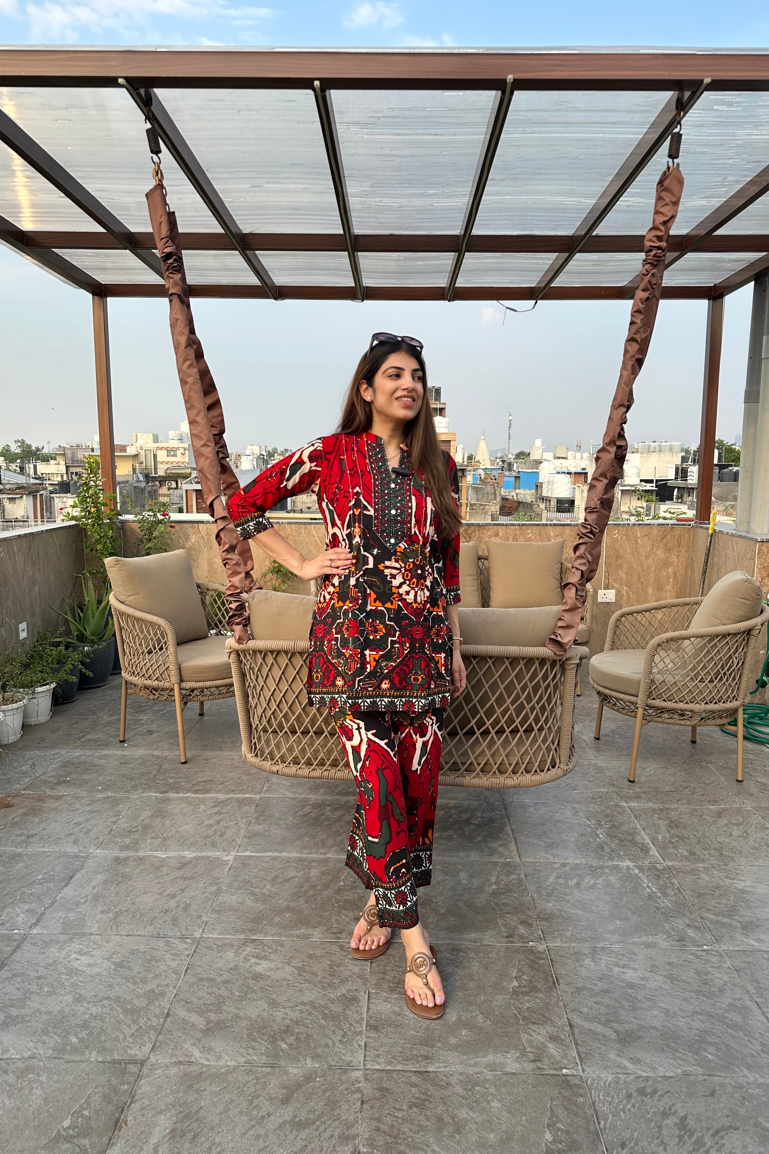 2pc Cotton Printed Co-ord Set
