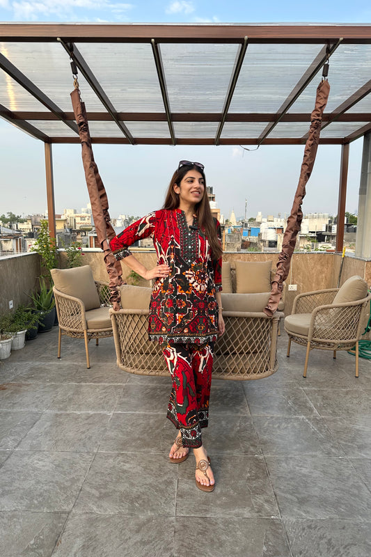 2pc Cotton Printed Co-ord Set