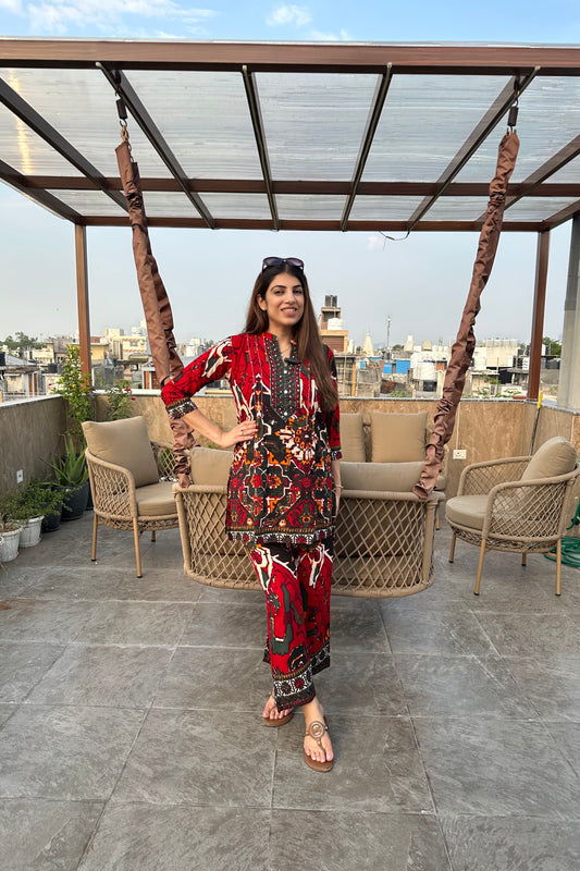 2pc Cotton Printed Co-ord Set