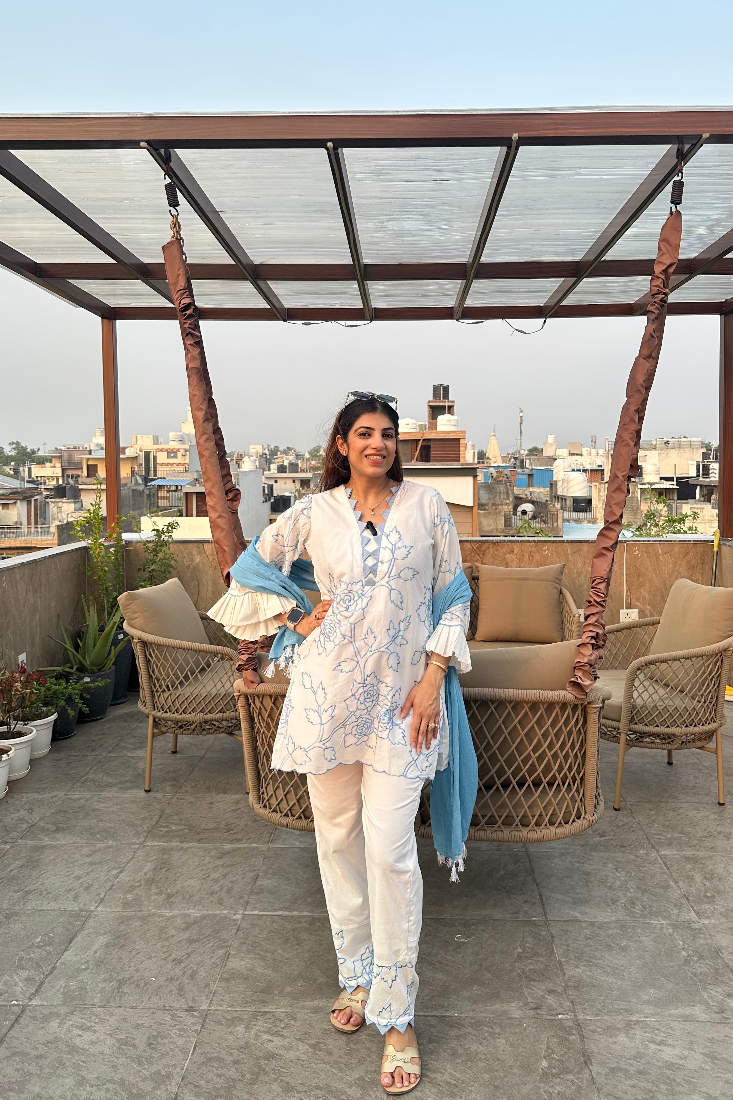 3pc Cotton Embroidered Suit With Dupatta