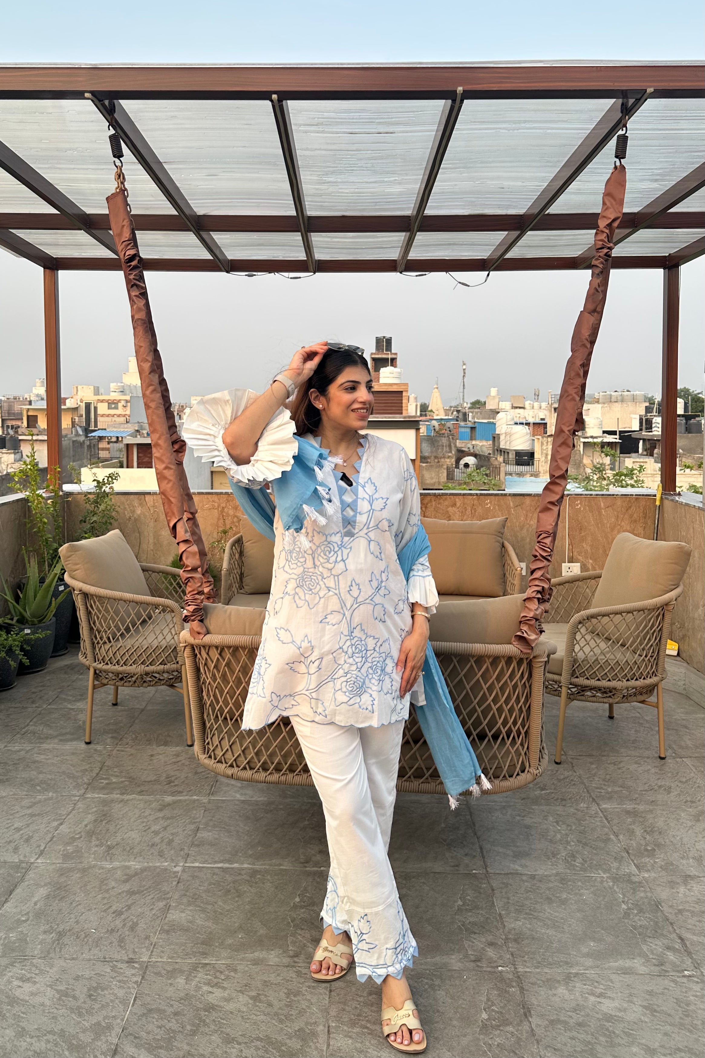 3pc Cotton Embroidered Suit With Dupatta