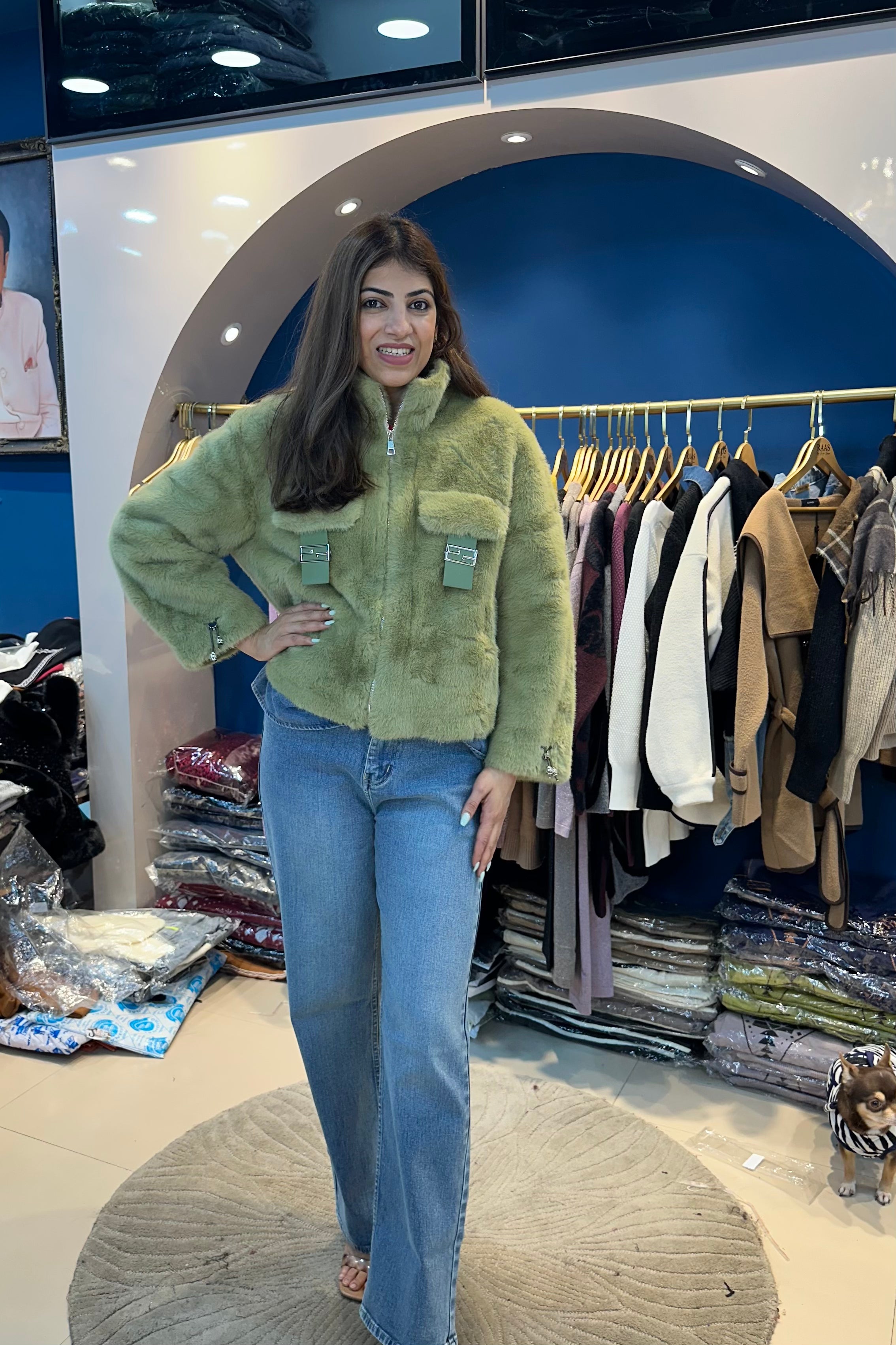 Full Sleeves Fur Jacket