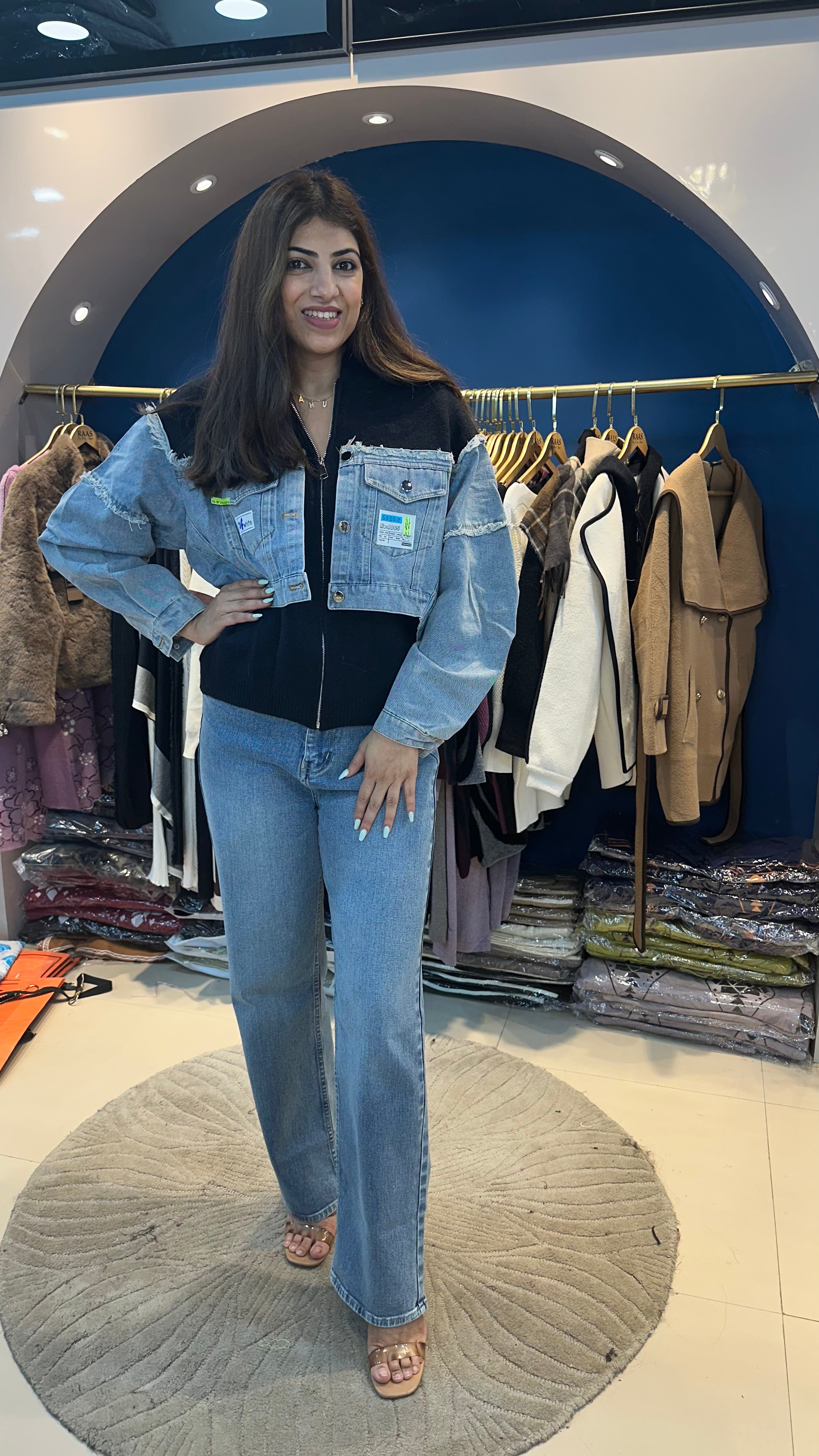 Oversized Woolen Denim Jacket(Only Jacket)