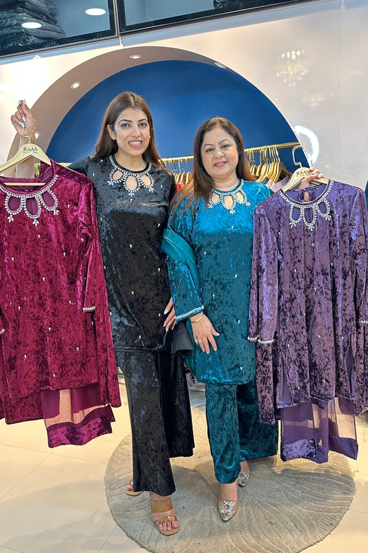 3pc Velvet Partywear Suit