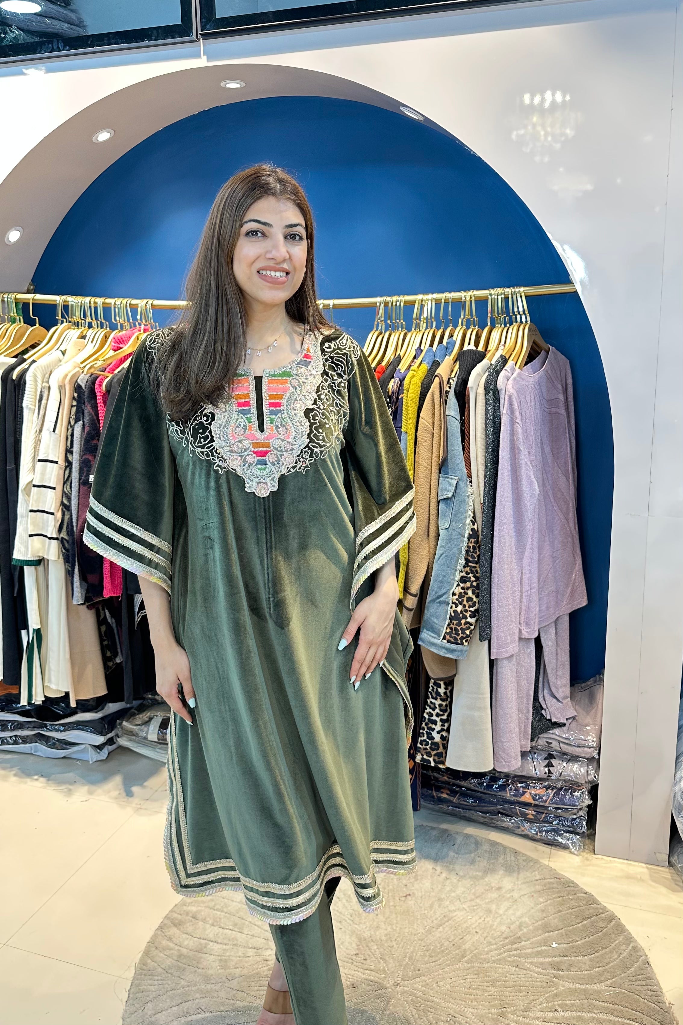 2pc Velvet Partywear Kaftan Set
