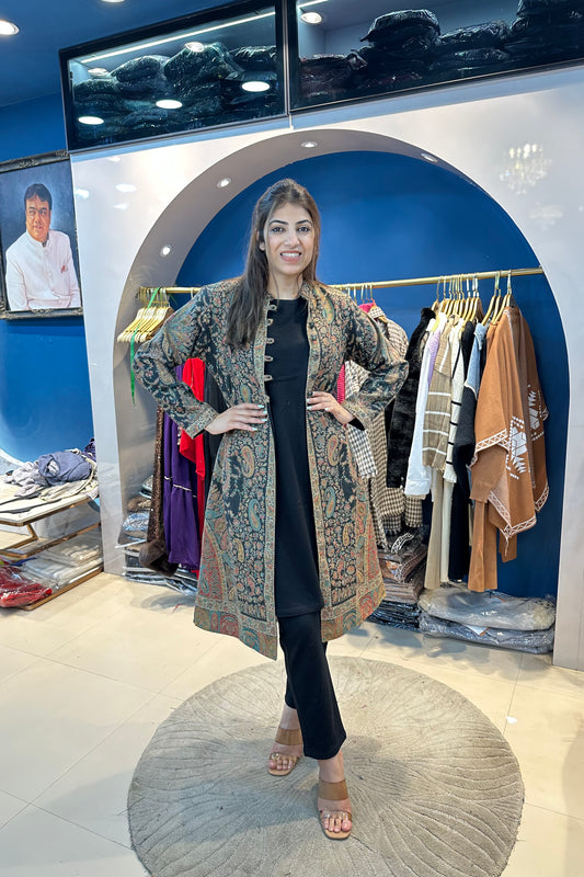 3pc Woolen Set With Pashmina Jacket