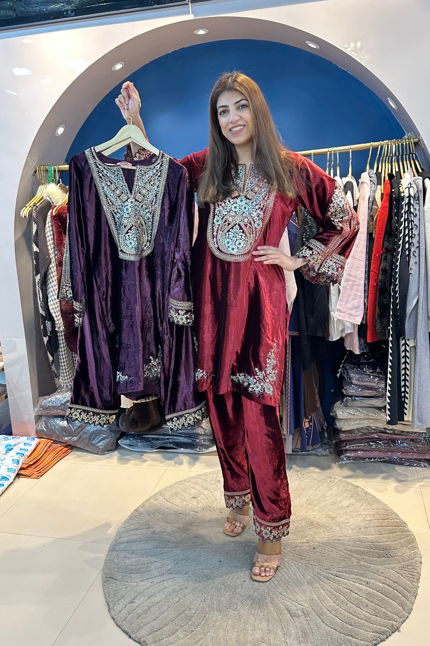 Velvet Pakistani Co-ord Set