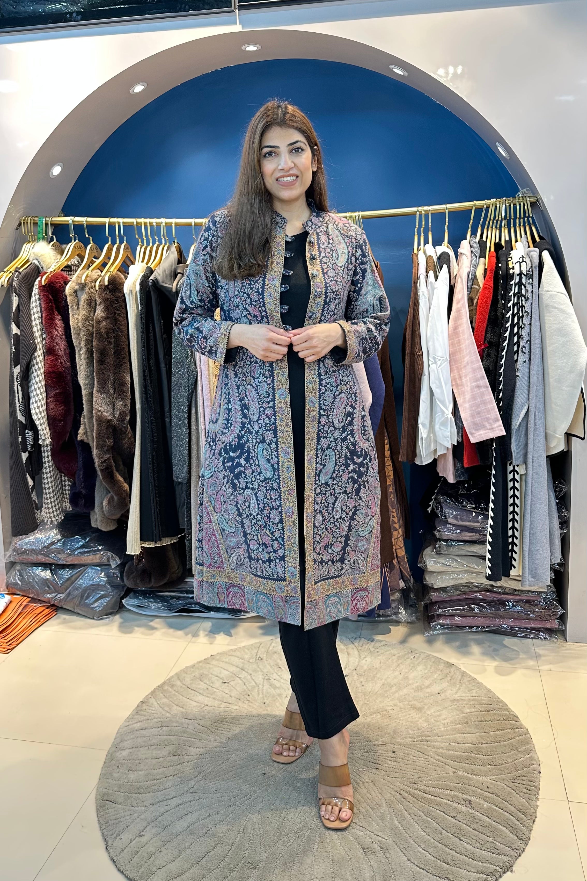 3pc Woolen Set With Pashmina Jacket