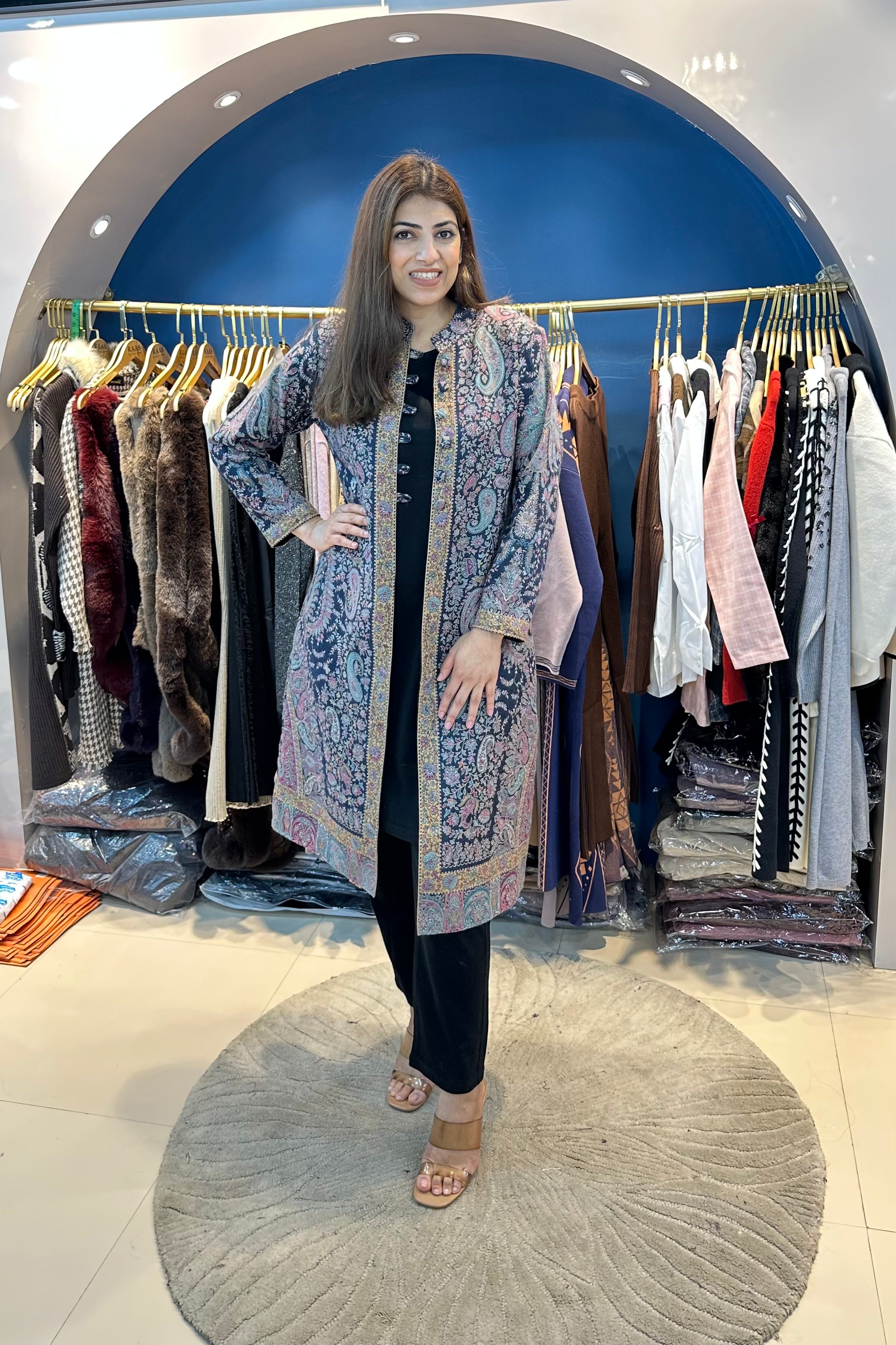 3pc Woolen Set With Pashmina Jacket