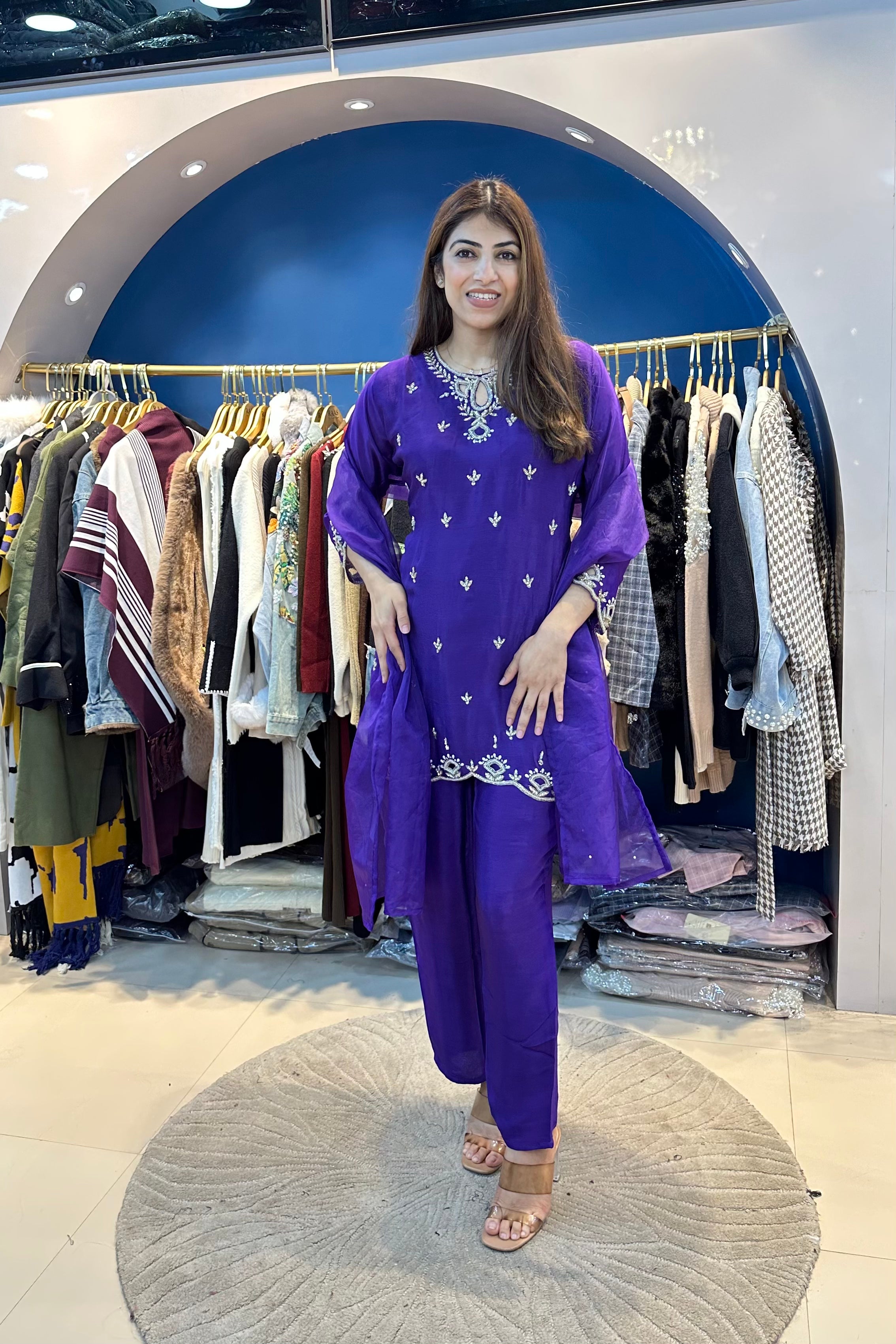 3pc Partywear Chinon Suit