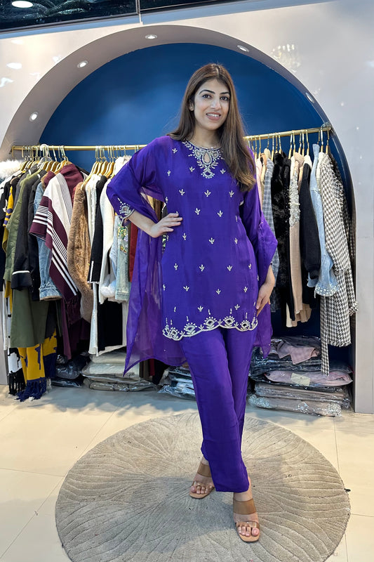 3pc Partywear Chinon Suit