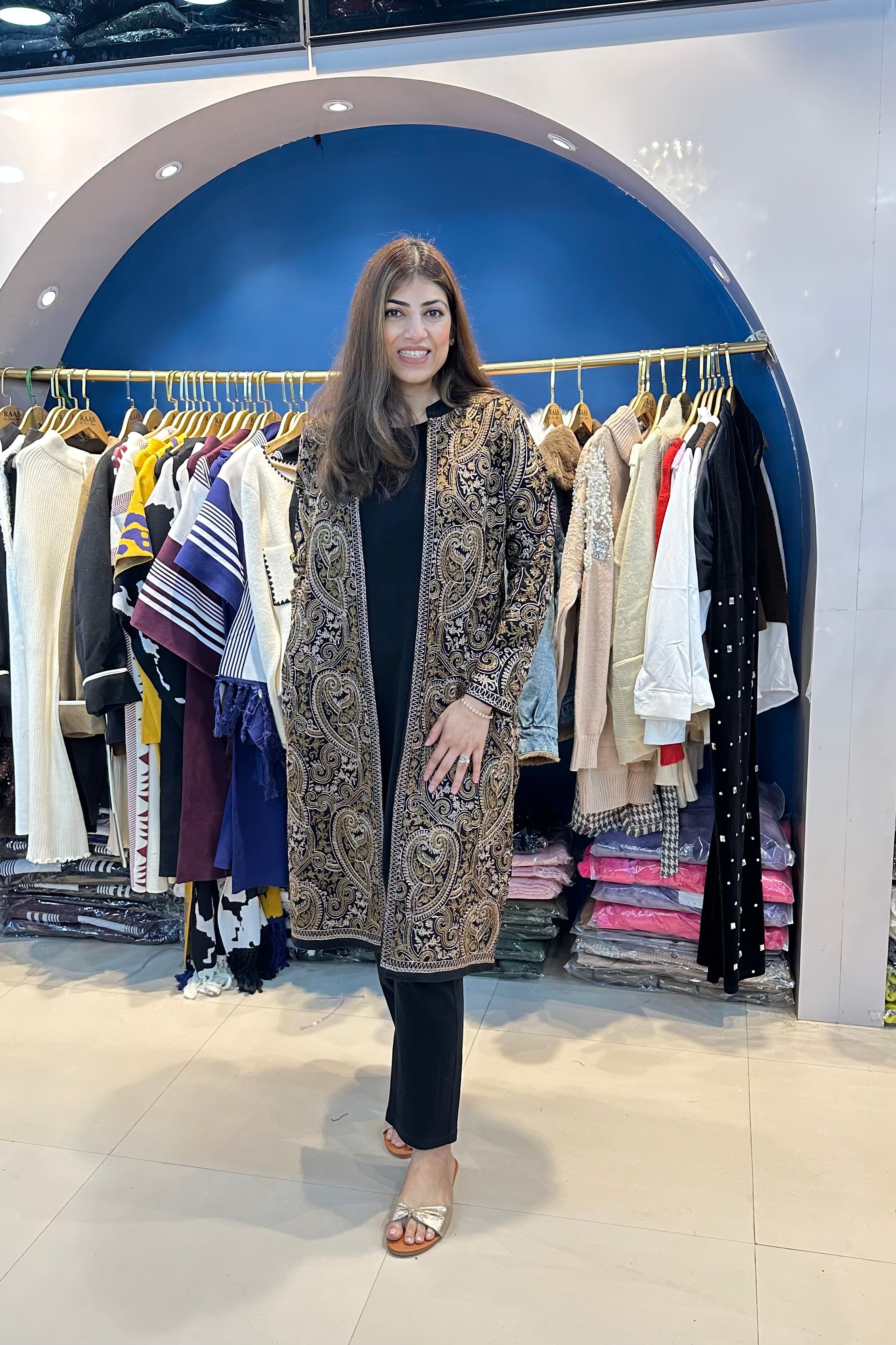 3pc Woolen Set With Pashmina Jacket
