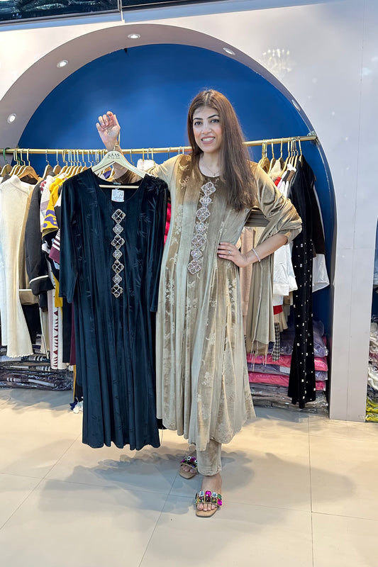 3pc Velvet Anarkali Suit