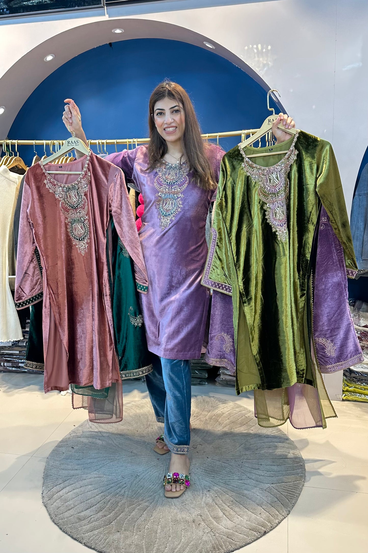 3pc Velvet Pakistani Suit