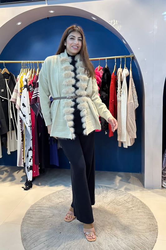 Woolen Cardigan Without Belt