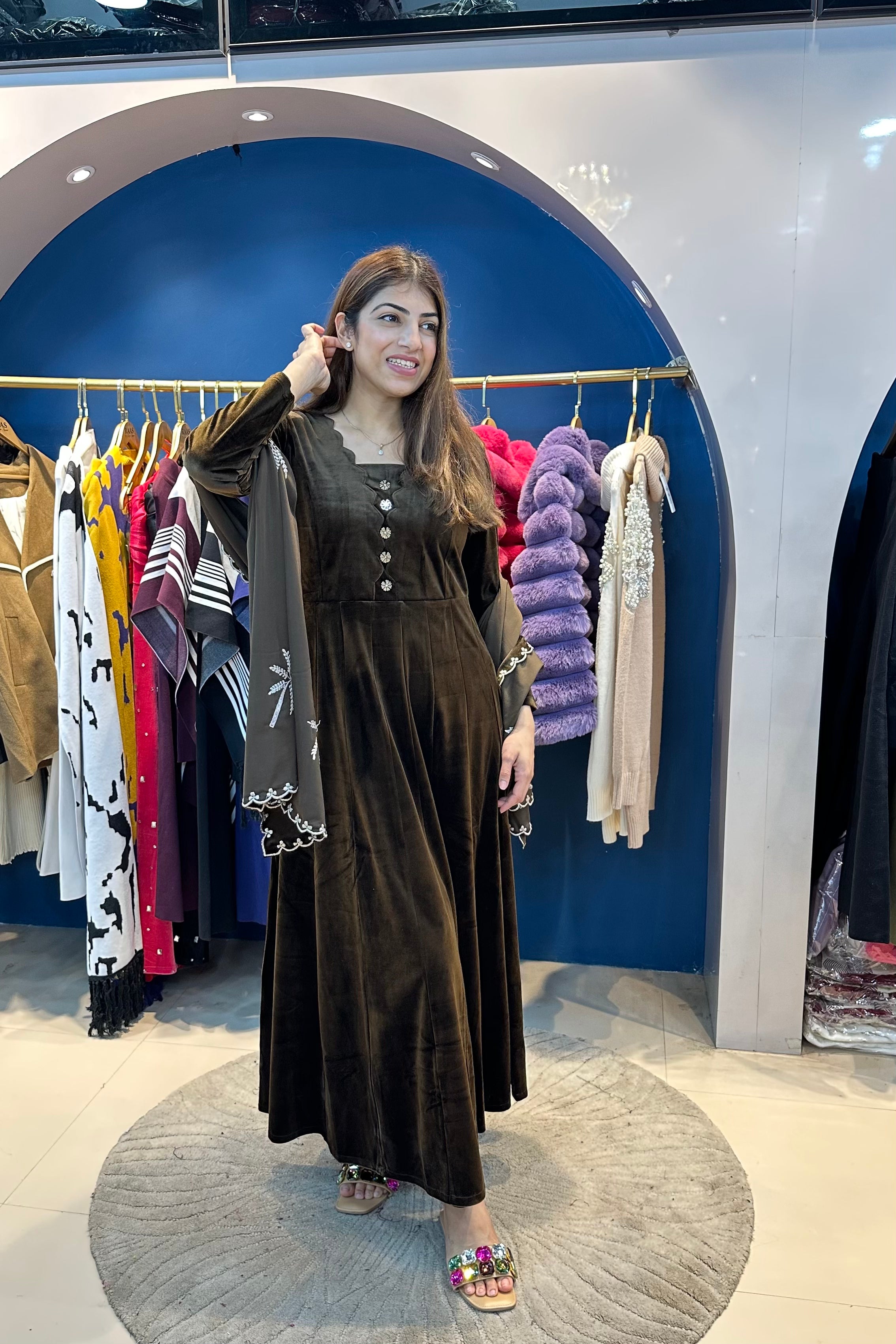 3pc Velvet Anarkali Suit