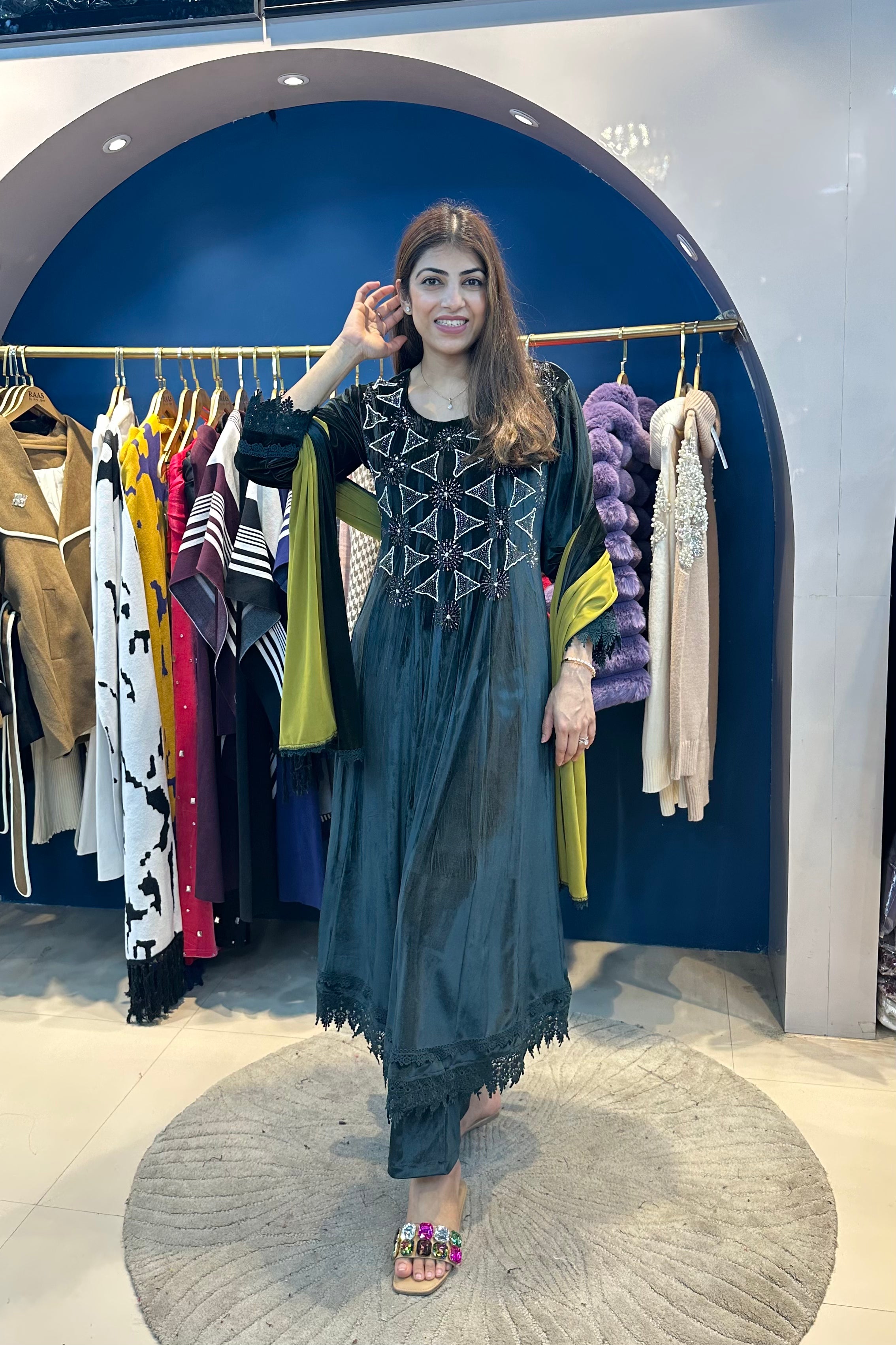 3pc Double-tonned Color Anarkali Suit