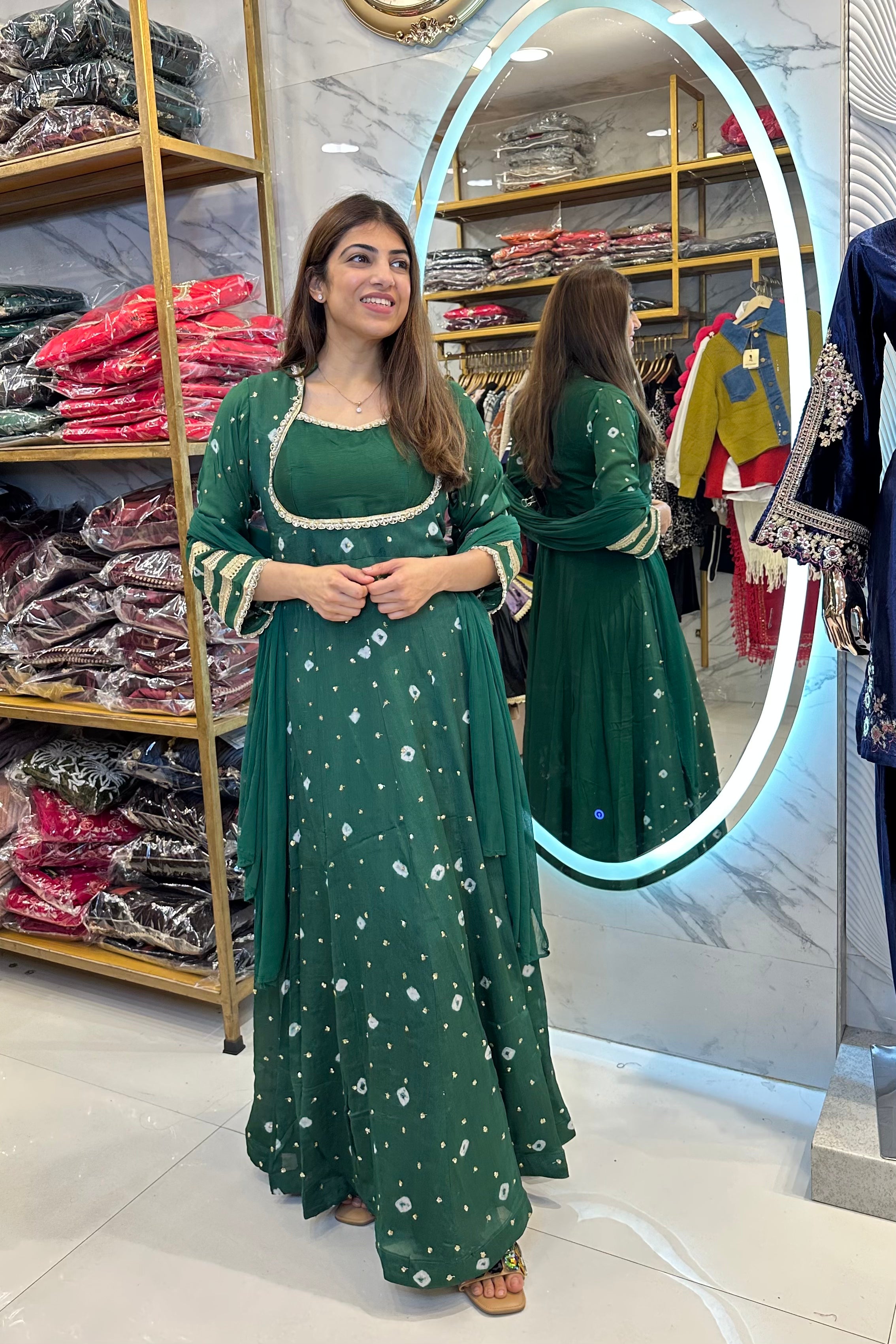 One Piece Badhani Anarkali With dupatta