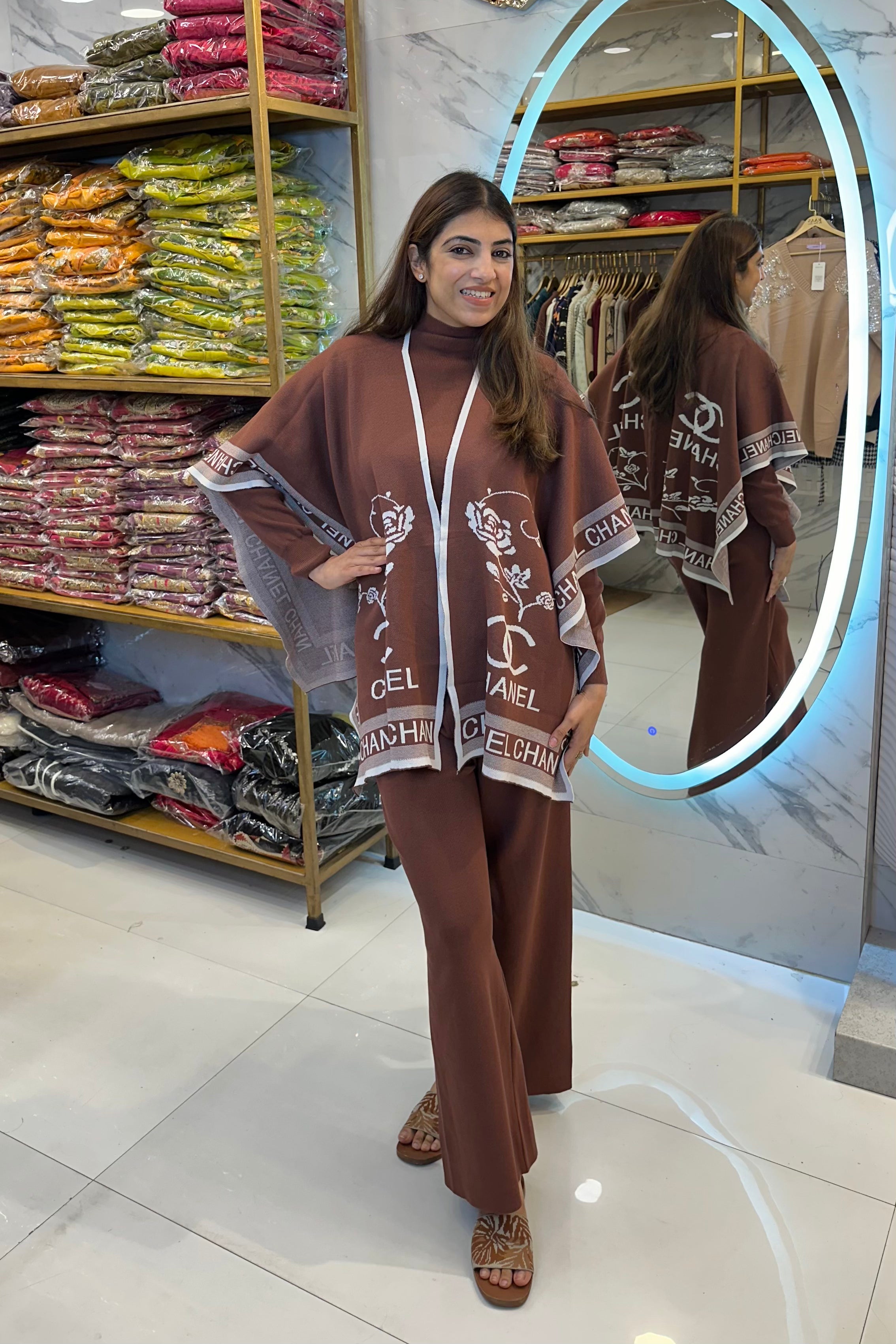 2pc Woolen Co-ord Set With Stole