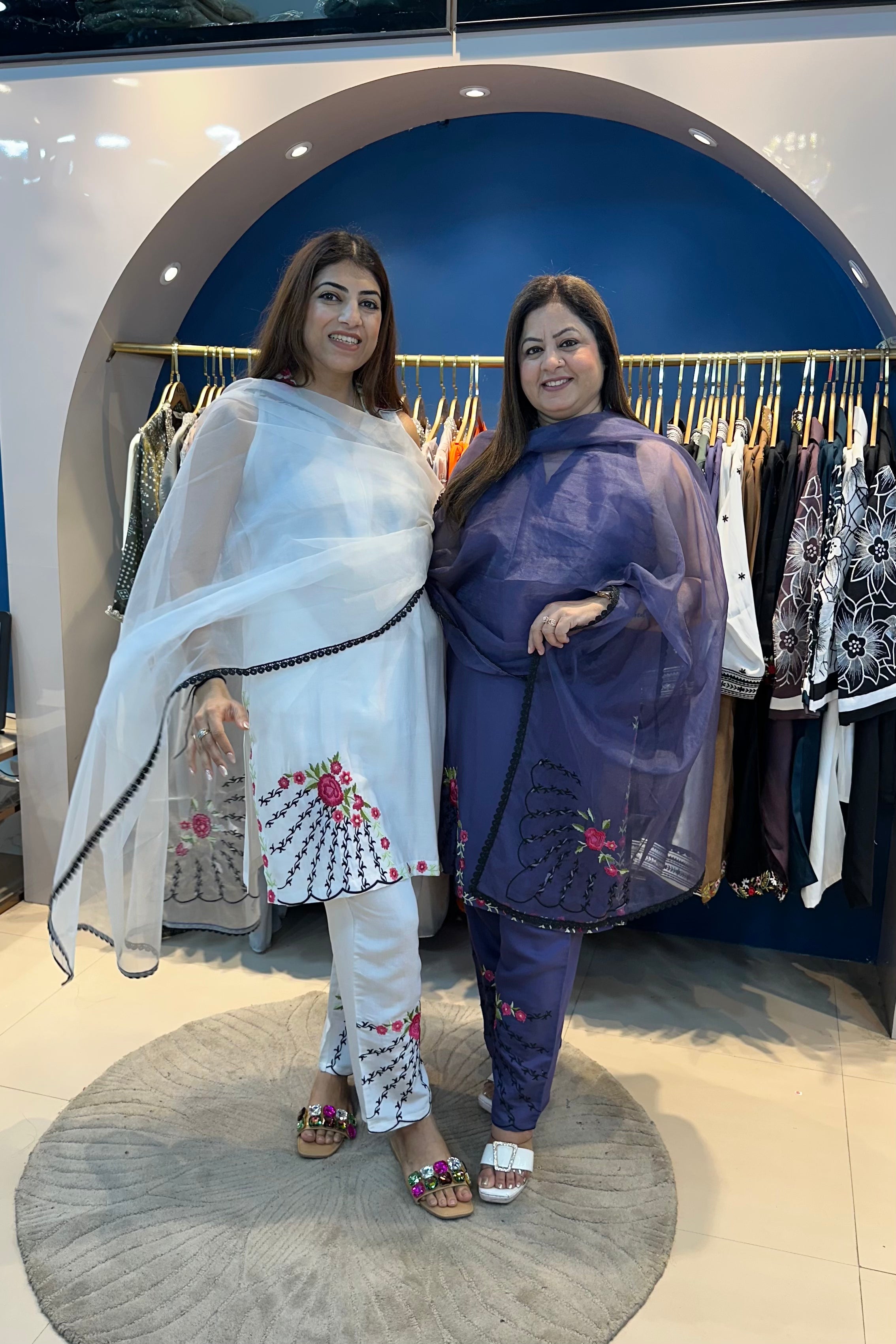 3pc Cotton Suit With Organza Dupatta
